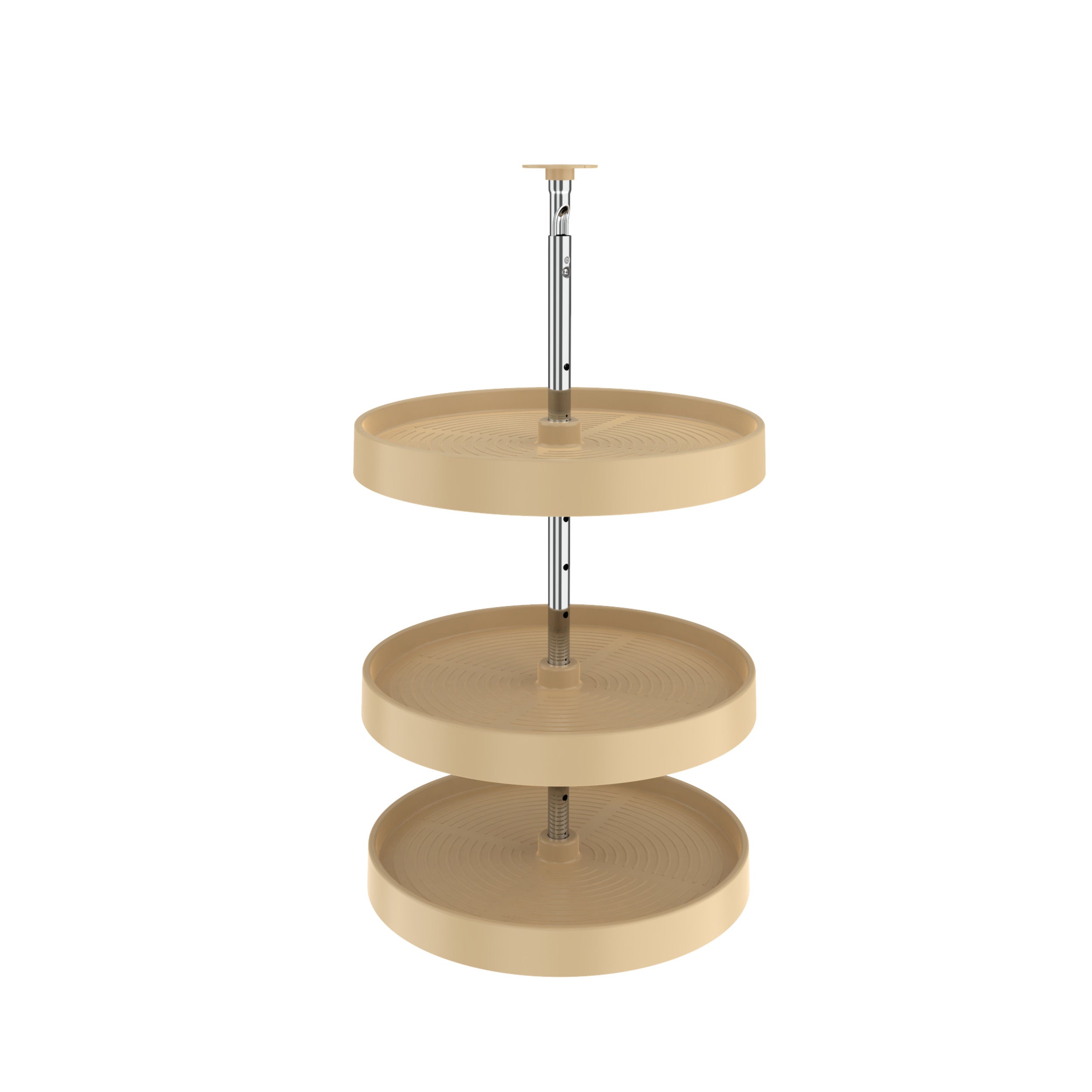 18 in Almond Polymer Full Circle Lazy Susans 3-Shelf Almond  18 in (457 mm) W x 18 in (457 mm) D x 34 in (864 mm) H