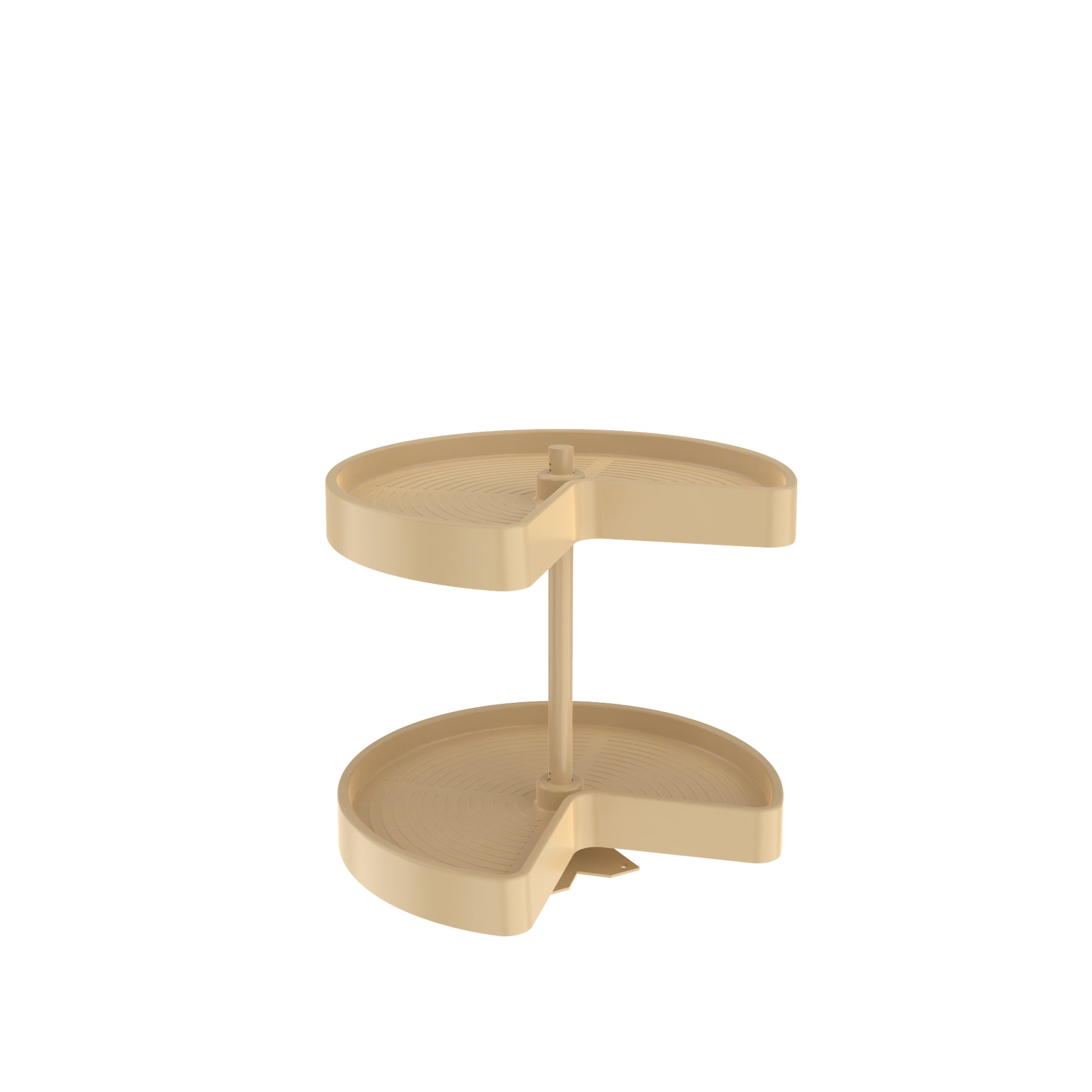 18 in Almond Polymer Kidney Lazy Susans 2-Shelf Almond  18 in (457 mm) W x 18 in (457 mm) D x 17.38 in (441 mm) H