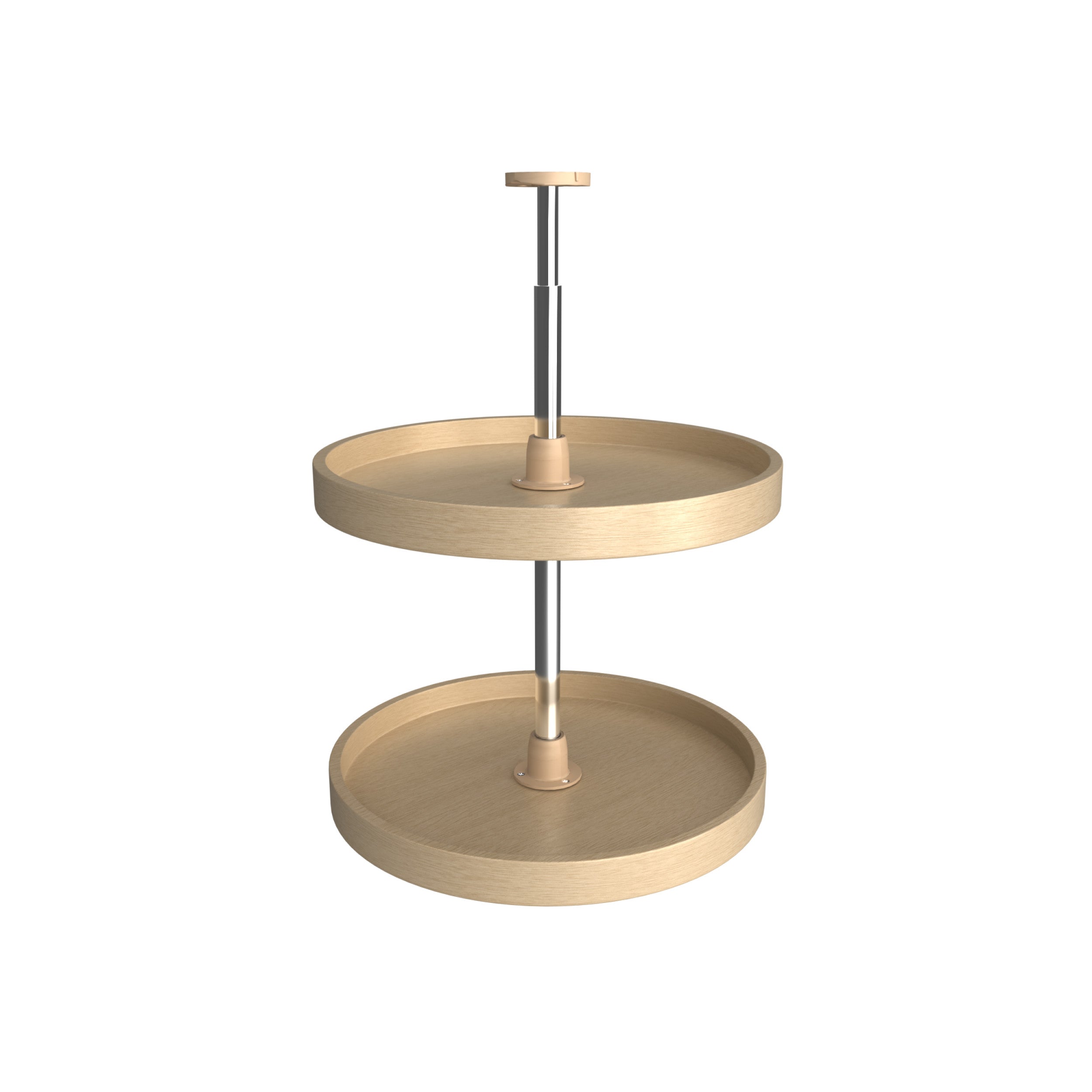 18 in Banded Wood Full Circle Lazy Susans 2-Shelf Natural  18 in (457 mm) W x 18 in (457 mm) D x 19.75 in (502 mm) H