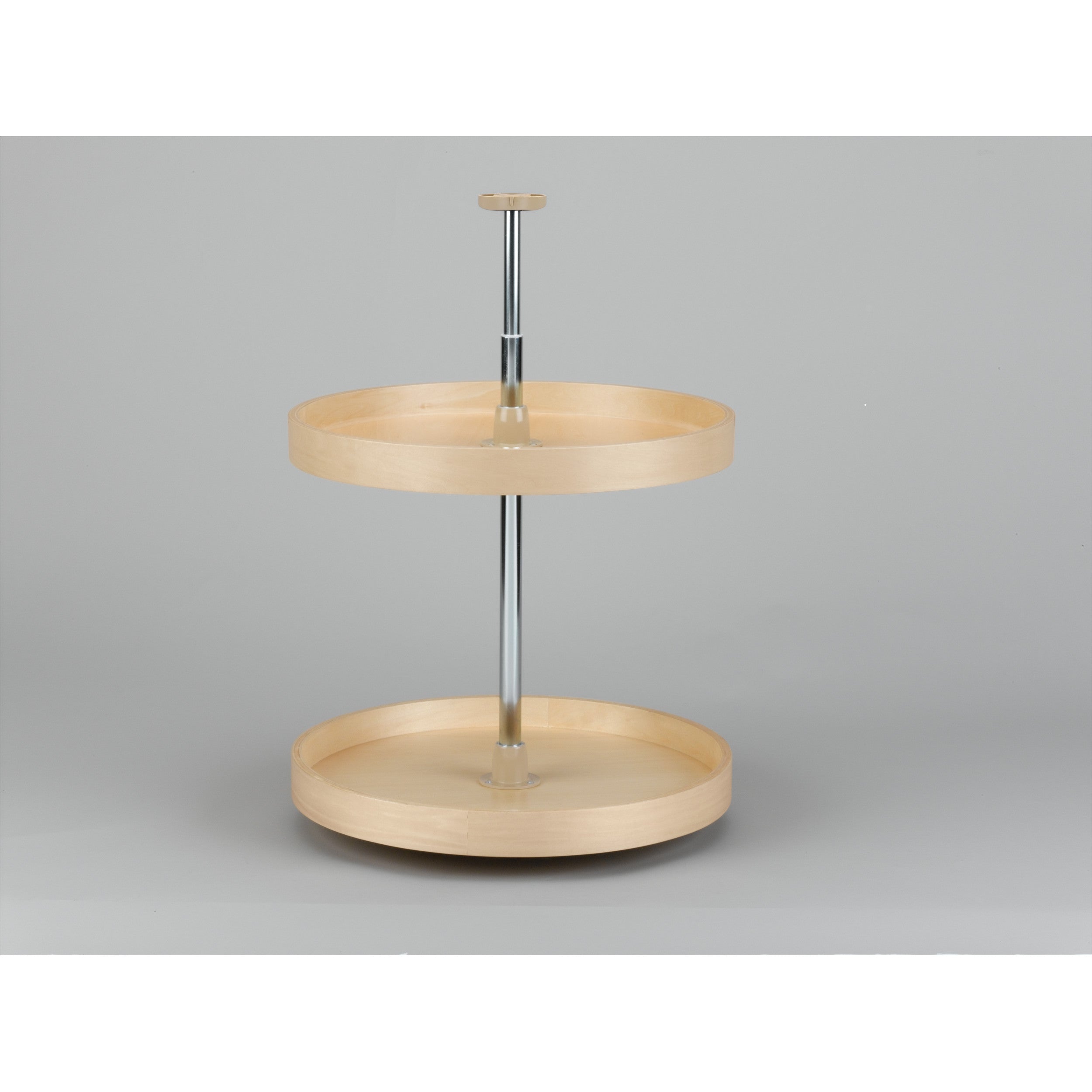 18 in Banded Wood Full Circle Lazy Susans 2-Shelf Natural  18 in (457 mm) W x 18 in (457 mm) D x 19.75 in (502 mm) H