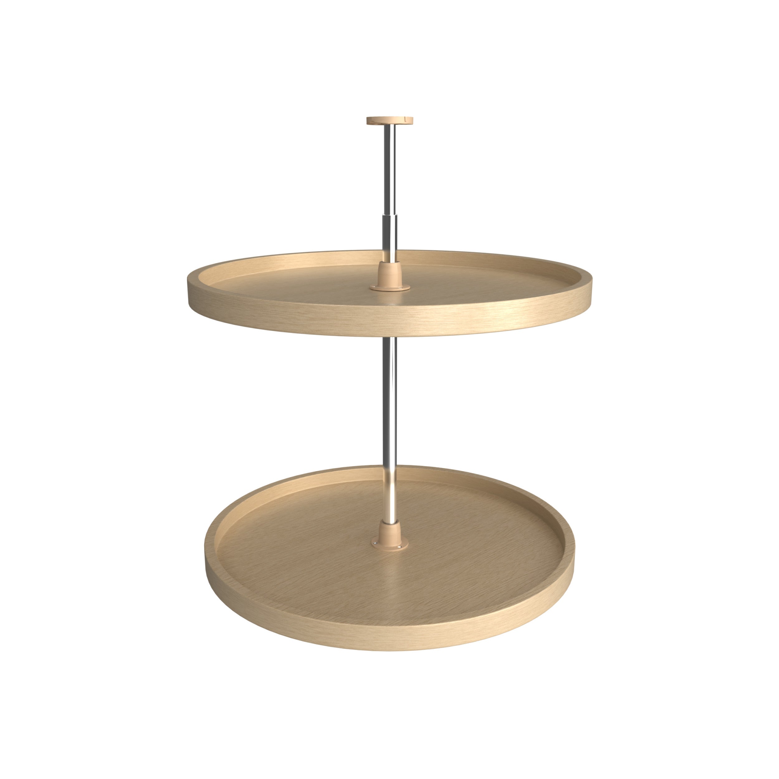 24 in Banded Wood Full Circle Lazy Susans 2-Shelf Natural  24 in (610 mm) W x 24 in (610 mm) D x 26 in (660 mm) H