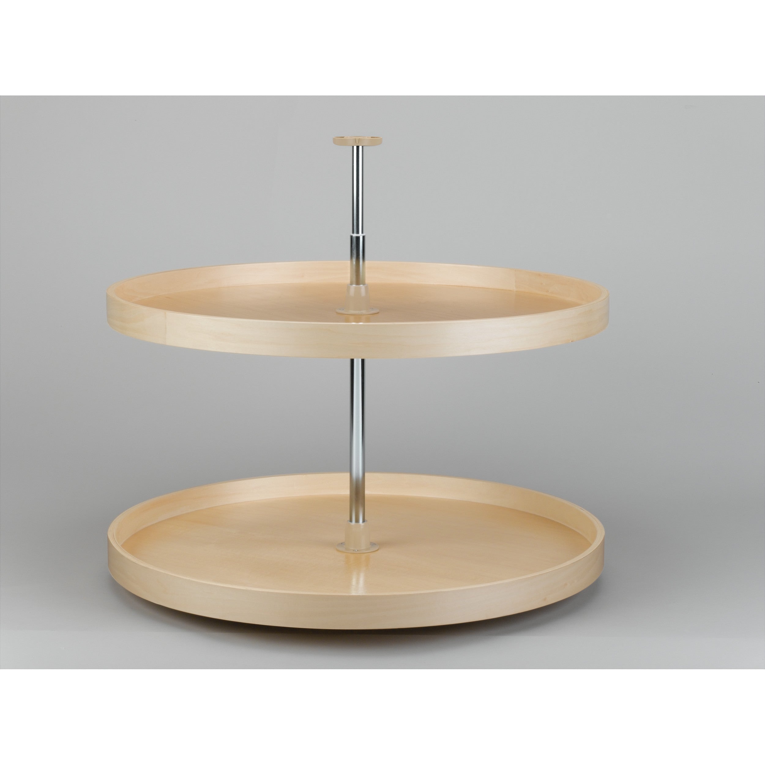 32 in Banded Wood Full Circle Lazy Susans 2-Shelf Natural  32 in (813 mm) W x 32 in (813 mm) D x 32.25 in (819 mm) H