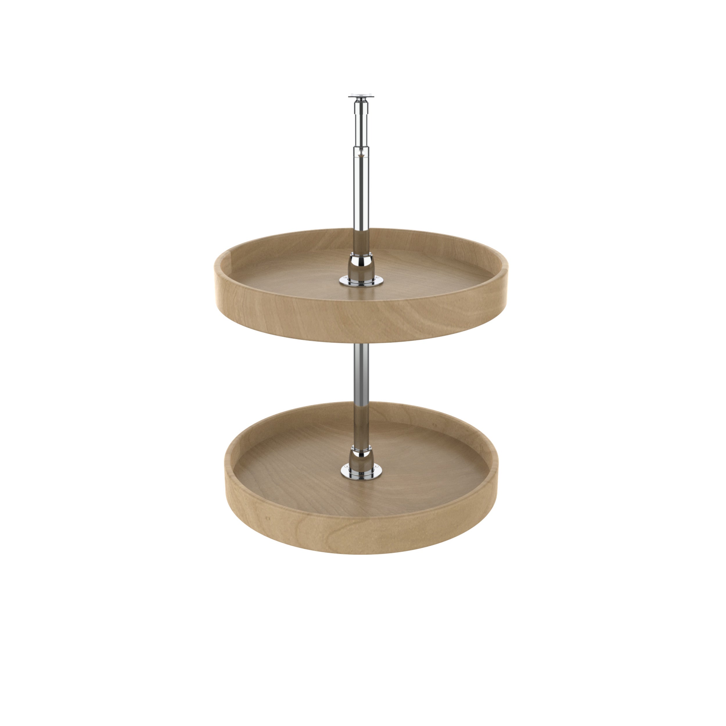 18 in Natural Wood Full Circle Lazy Susans 2-Shelf Natural  18 in (457 mm) W x 18 in (457 mm) D x 26 in (660 mm) H