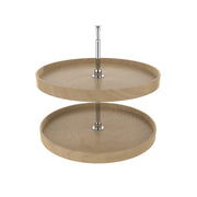 28 in Natural Wood Full Circle Lazy Susans 2-Shelf Natural  28 in (711 mm) W x 28 in (711 mm) D x 26 in (660 mm) H