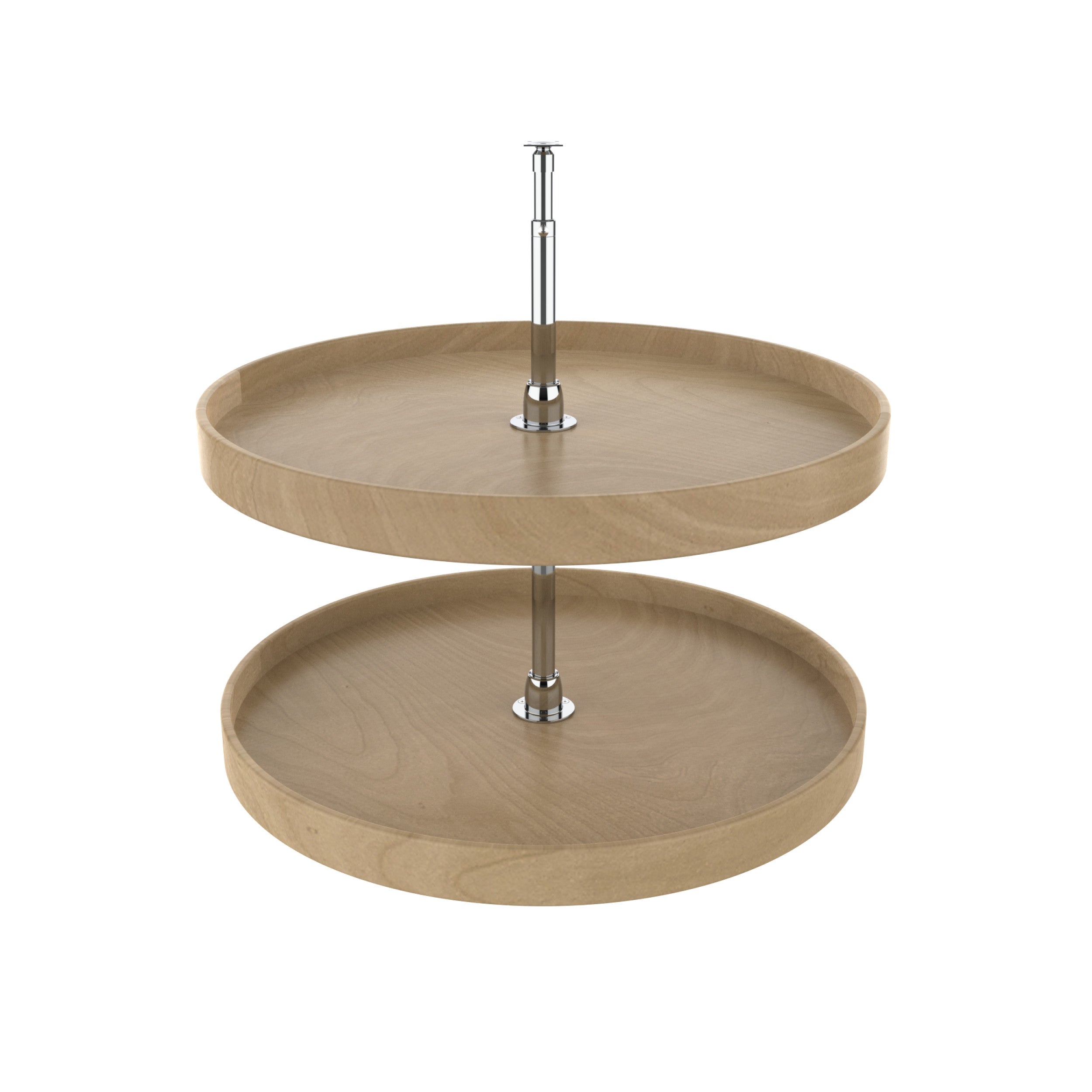 28 in Natural Wood Full Circle Lazy Susans 2-Shelf Natural  28 in (711 mm) W x 28 in (711 mm) D x 26 in (660 mm) H