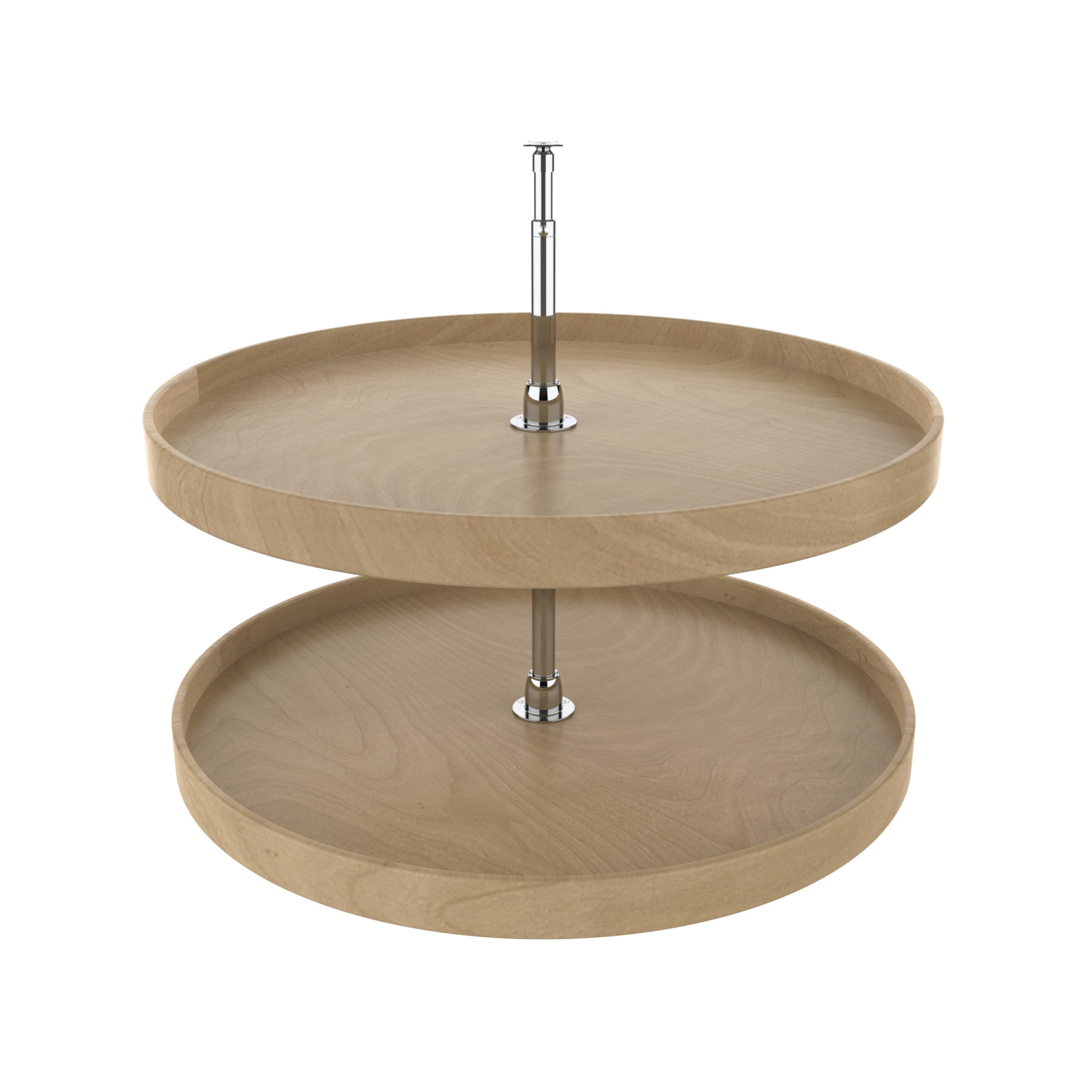 32 in Natural Wood Full Circle Lazy Susans 2-Shelf Natural  32 in (813 mm) W x 32 in (813 mm) D x 26 in (660 mm) H