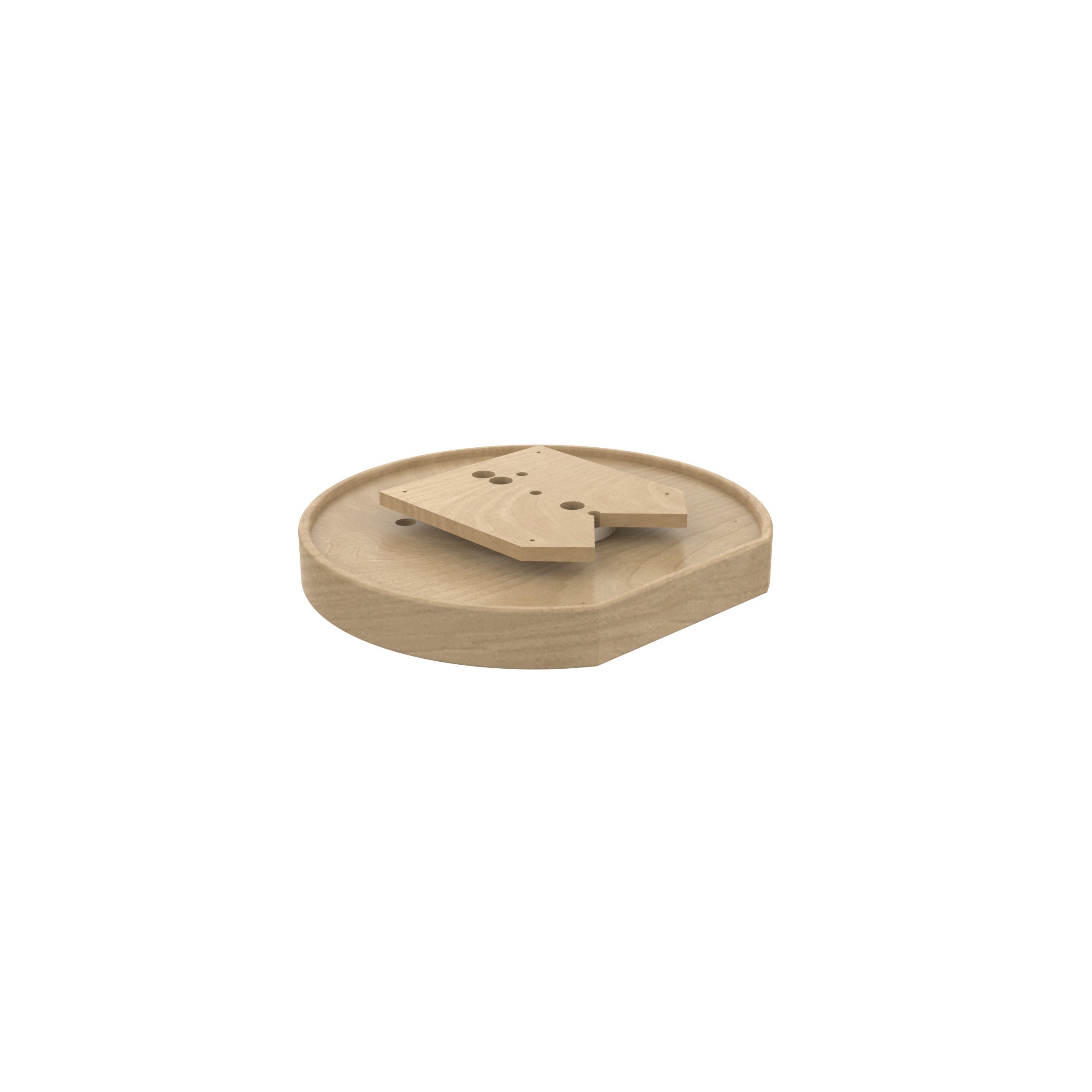 20 in Natural Wood D-Shape Lazy Susan Natural  20 in (508 mm) W x 20 in (508 mm) D x 3.78 in (96 mm) H
