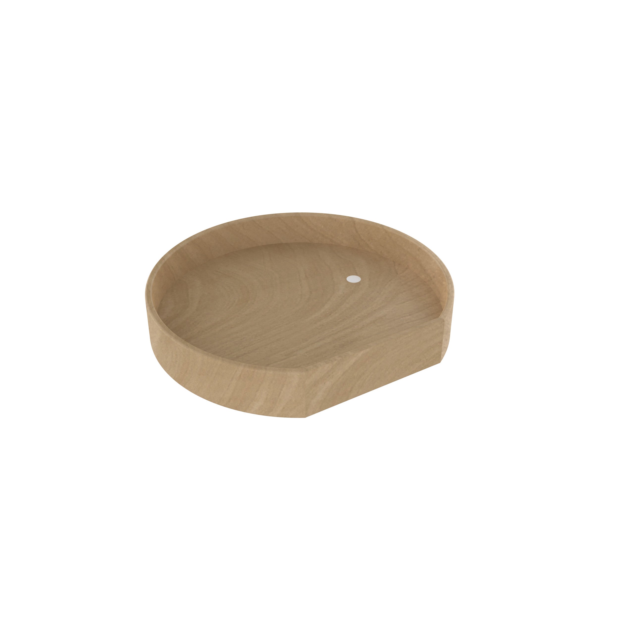20 in Natural Wood Tall Rim D-Shape Lazy Susan Natural  20 in (508 mm) W x 20 in (508 mm) D x 4.65 in (118 mm) H