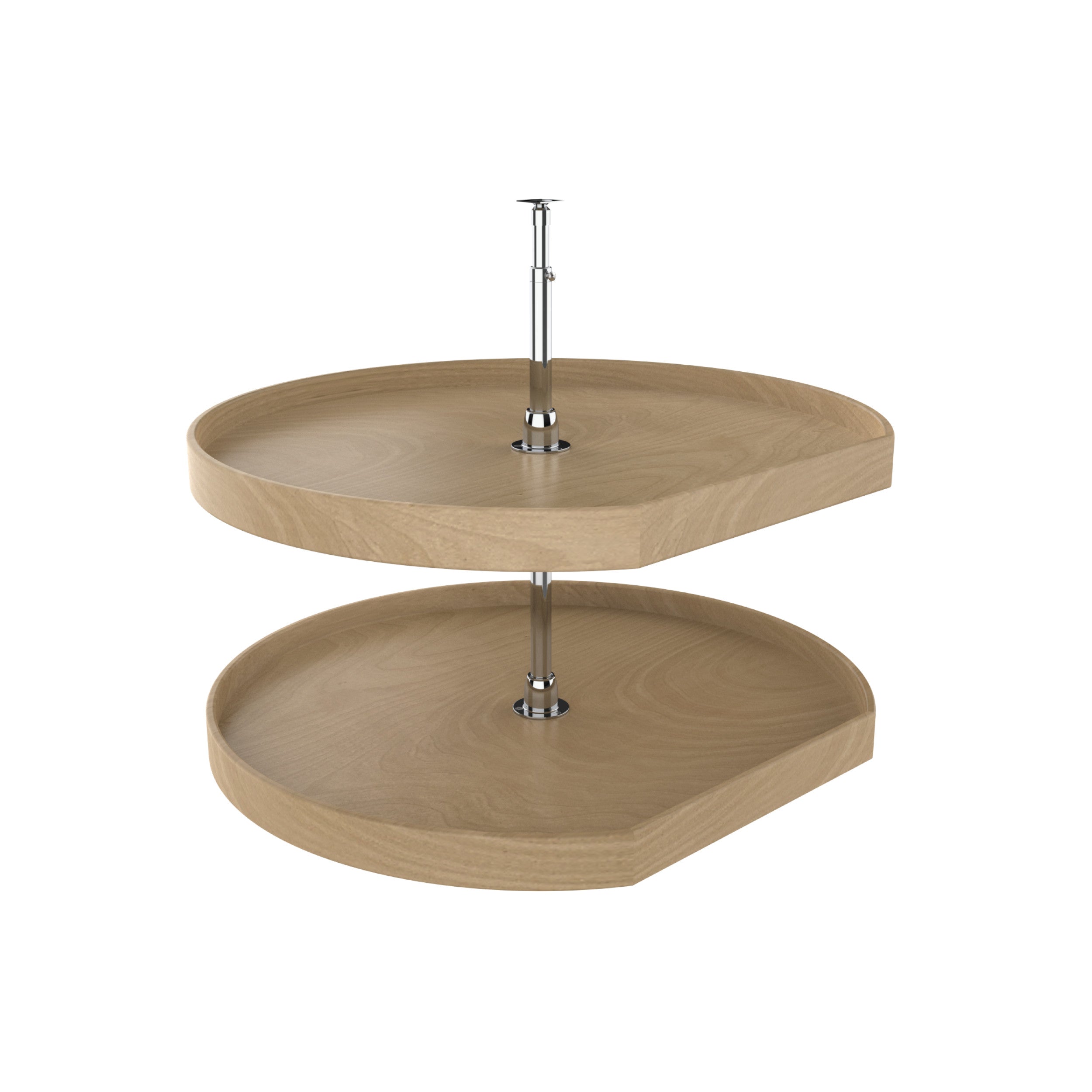 32 in Natural Wood D-Shape Lazy Susans 2-Shelf Natural  32 in (813 mm) W x 32 in (813 mm) D x 26 in (660 mm) H