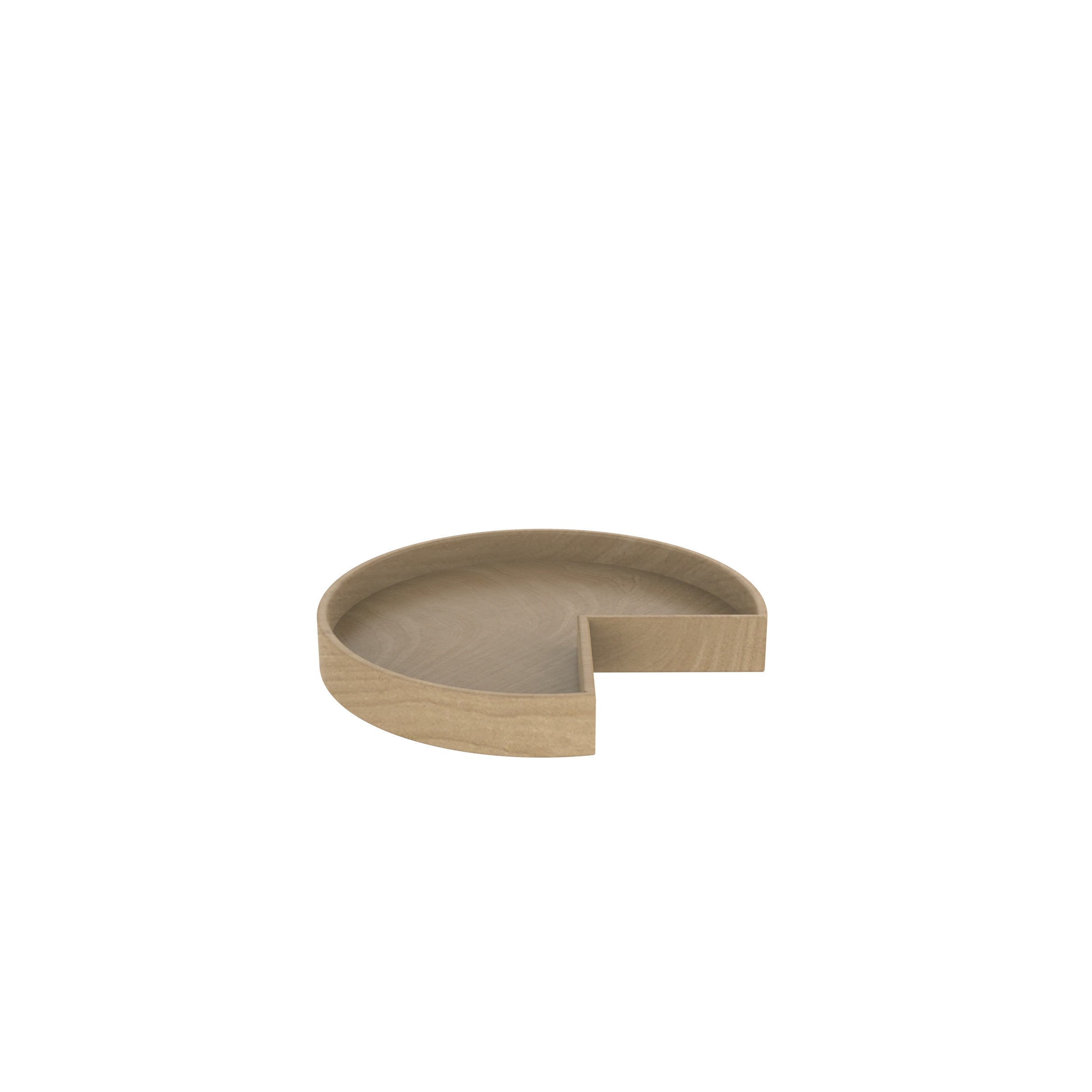 20 in Natural Wood Kidney Lazy Susan Shelf Only Natural  18 in (457 mm) W x 18 in (457 mm) D x 2.38 in (60 mm) H