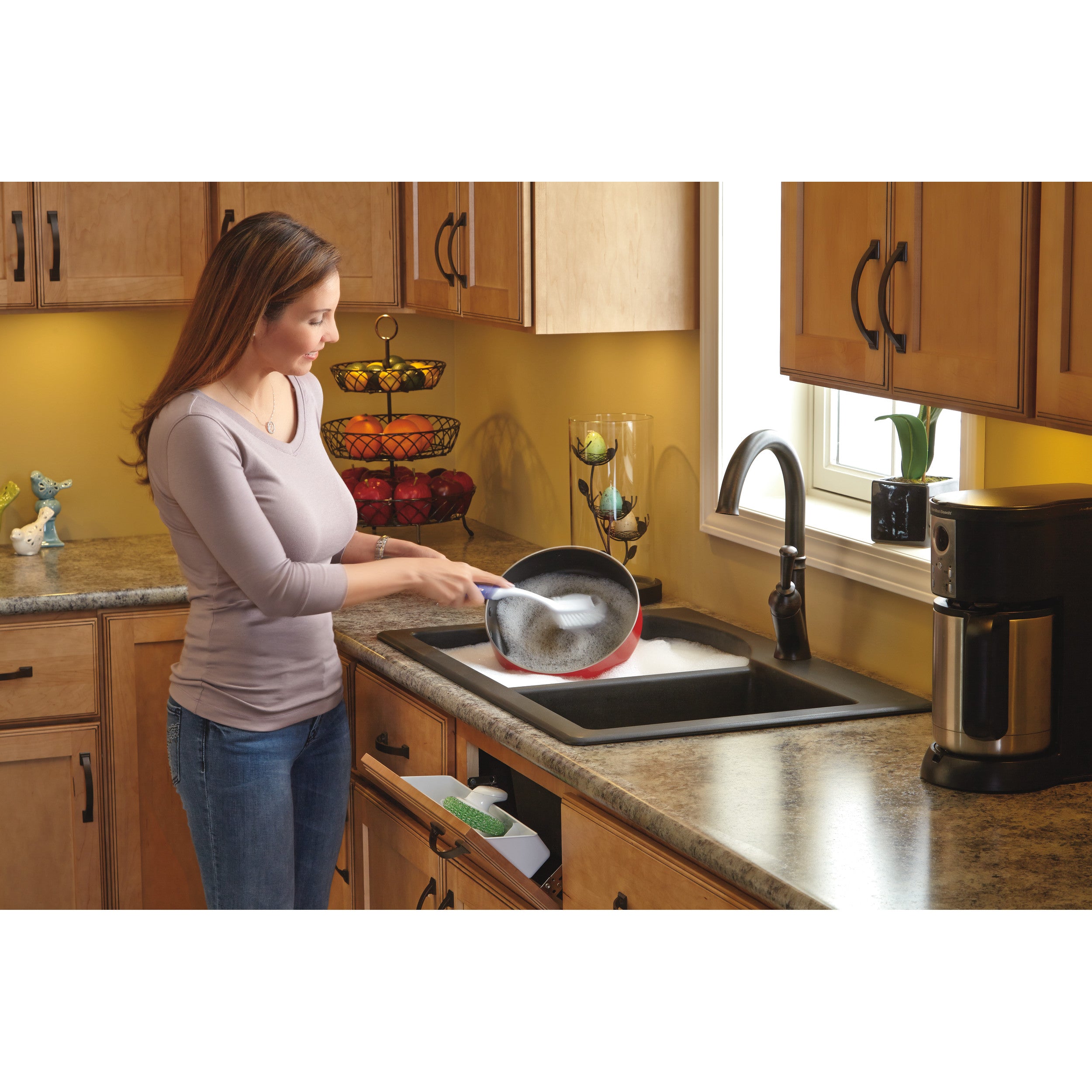 11 in Almond Polymer LD Tip-Out Accessory Tray Almond  11 in (279 mm) W x 2.13 in (54 mm) D x 3.81 in (97 mm) H