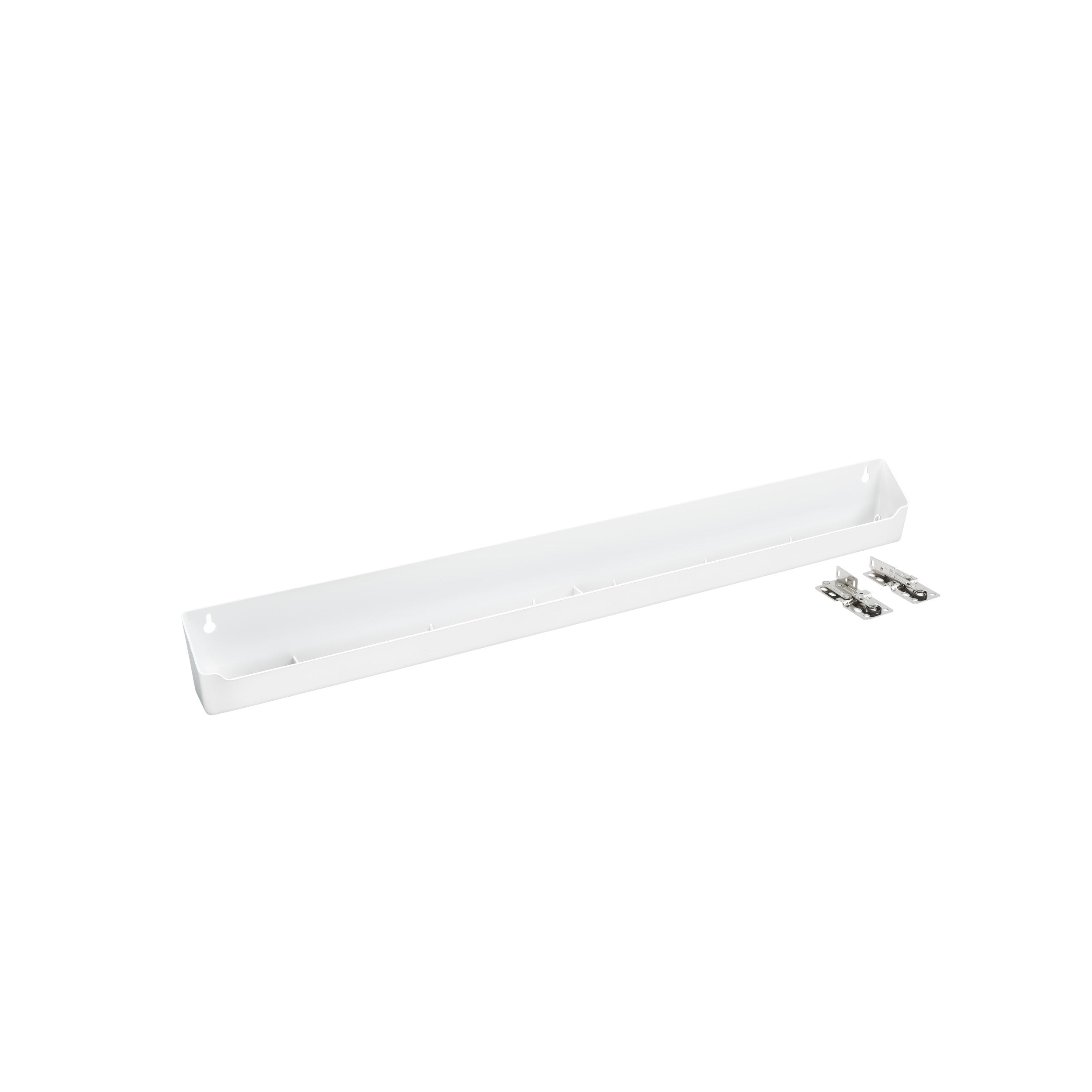 30 in White Polymer Lazy Daisy Tip-Out Tray White  30.44 in (773 mm) W x 2.13 in (54 mm) D x 3.81 in (97 mm) H