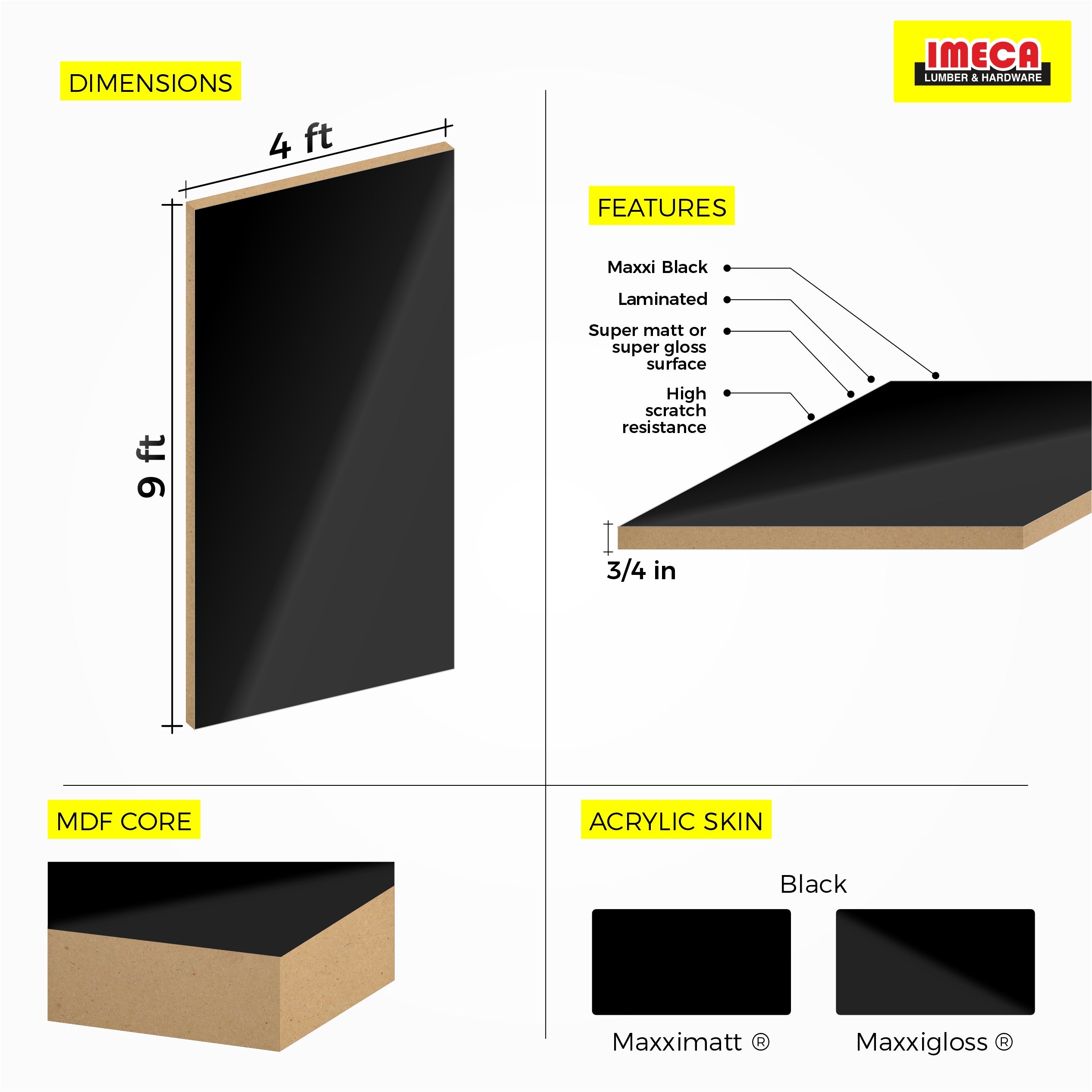 MDF Maxxi® White (3/4 in. 4 ft x 9 ft)