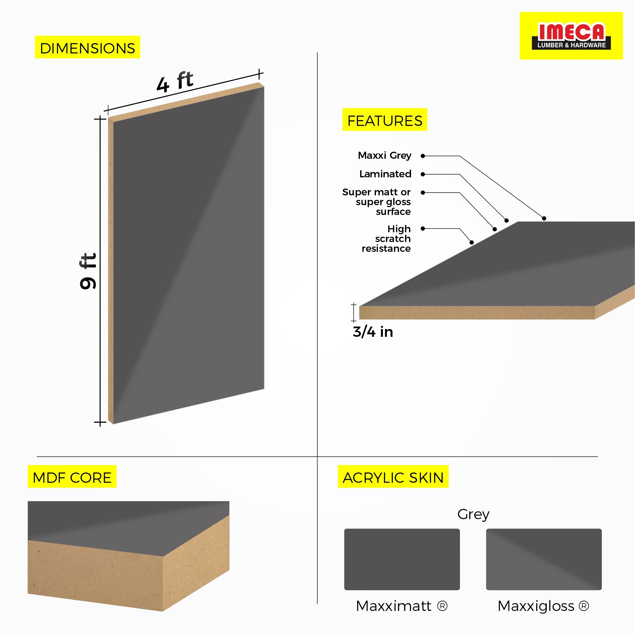 MDF Maxxi® White (3/4 in. 4 ft x 9 ft)