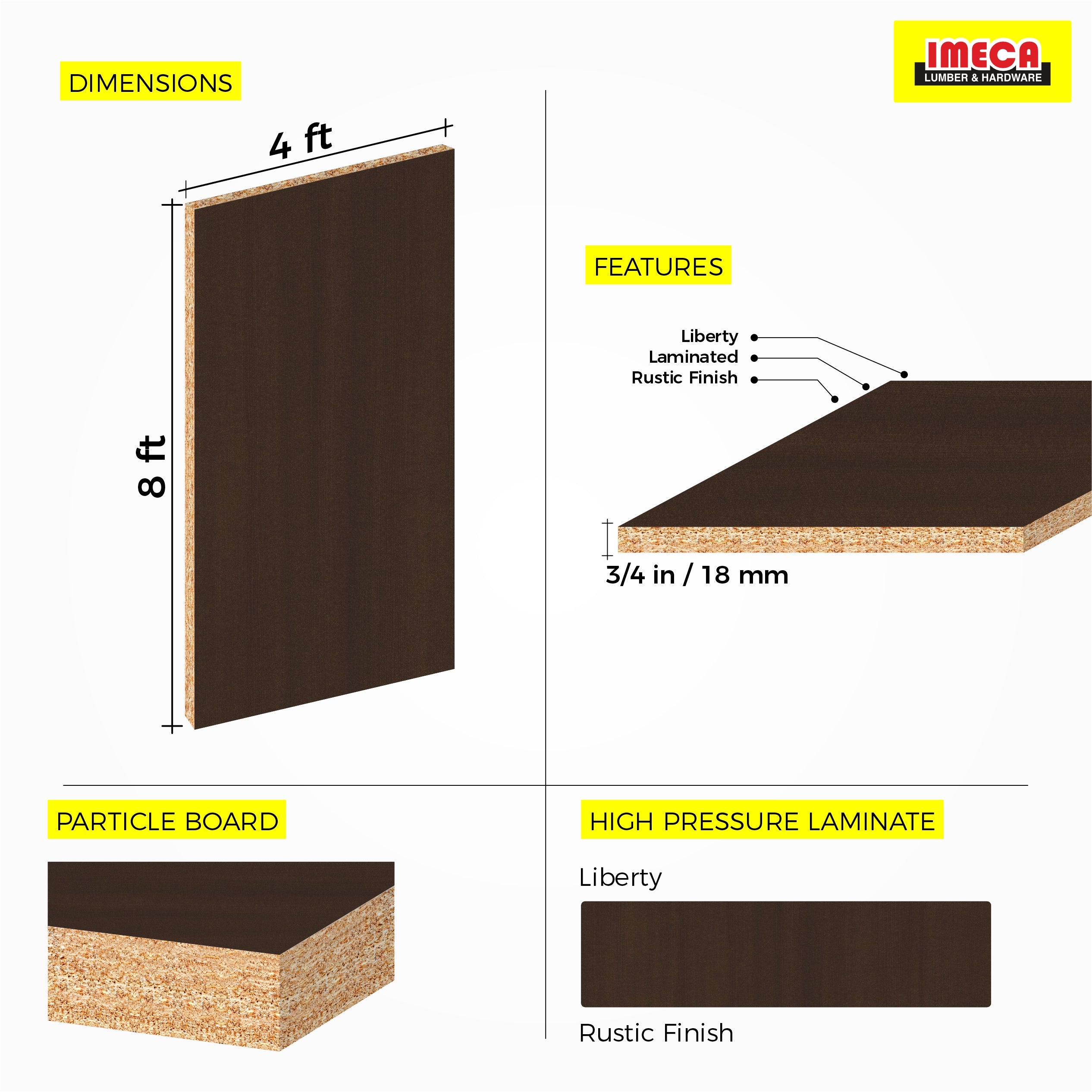MELAMINE LIBERTY (RUSTIC FINISH) 3/4 4x8 19MM