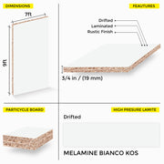 MELAMINE BIANCO KOS 7X9 19MM