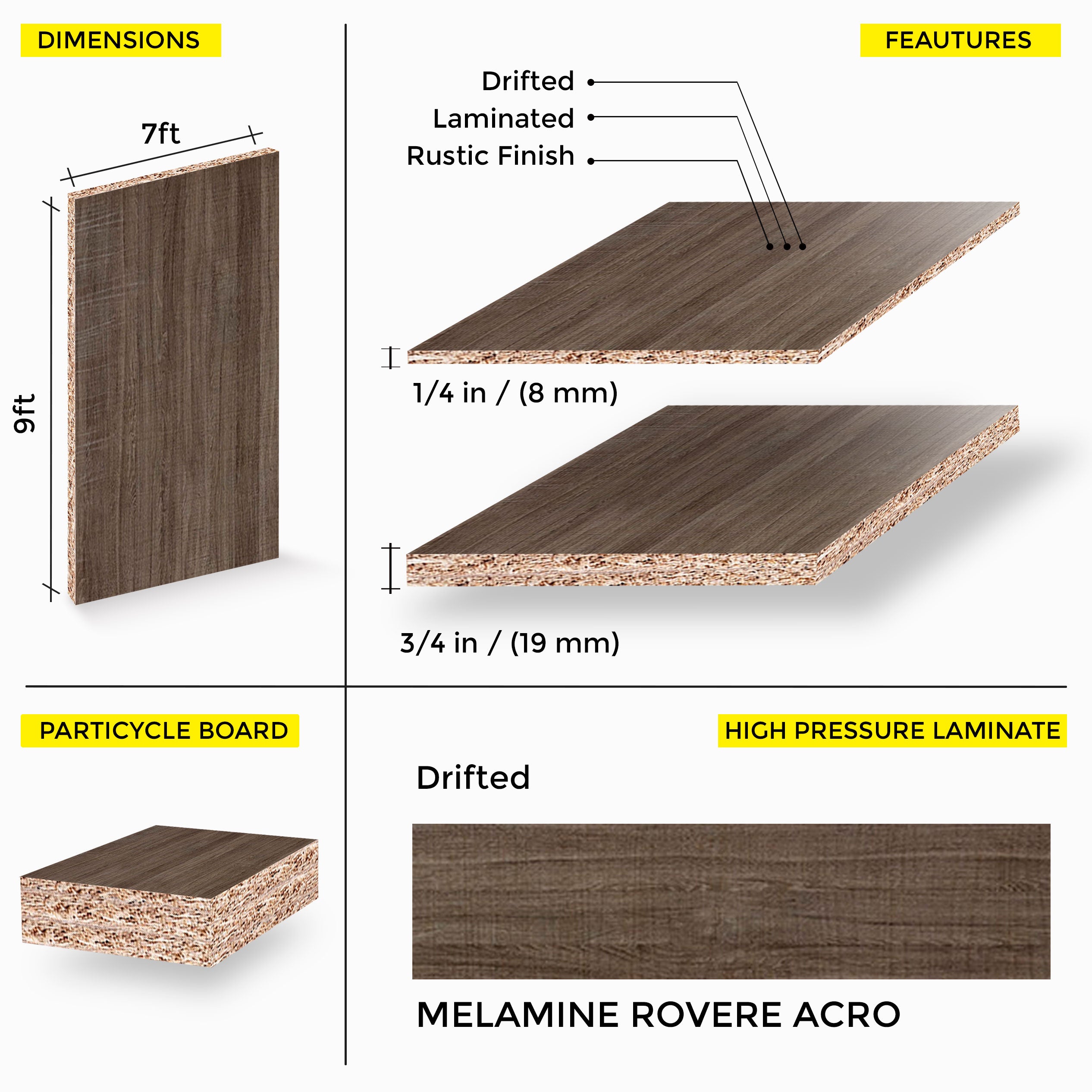 Faro Oak Melamine 7 Ft X 9 Ft