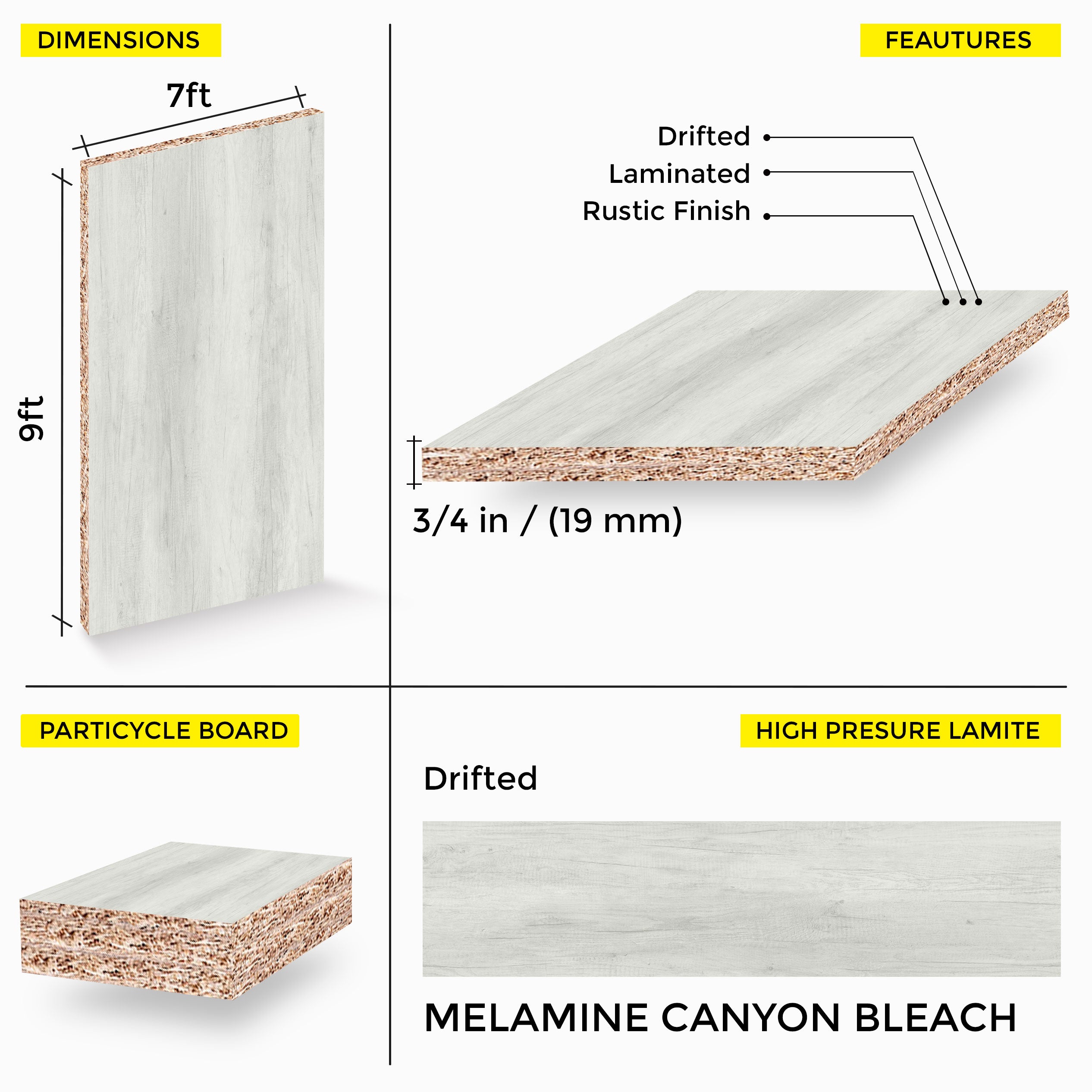 Canyon Bleach Melamine 7 Ft X 9 Ft