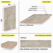 MELAMINE ARTSTONE CIMENTO 19MM
