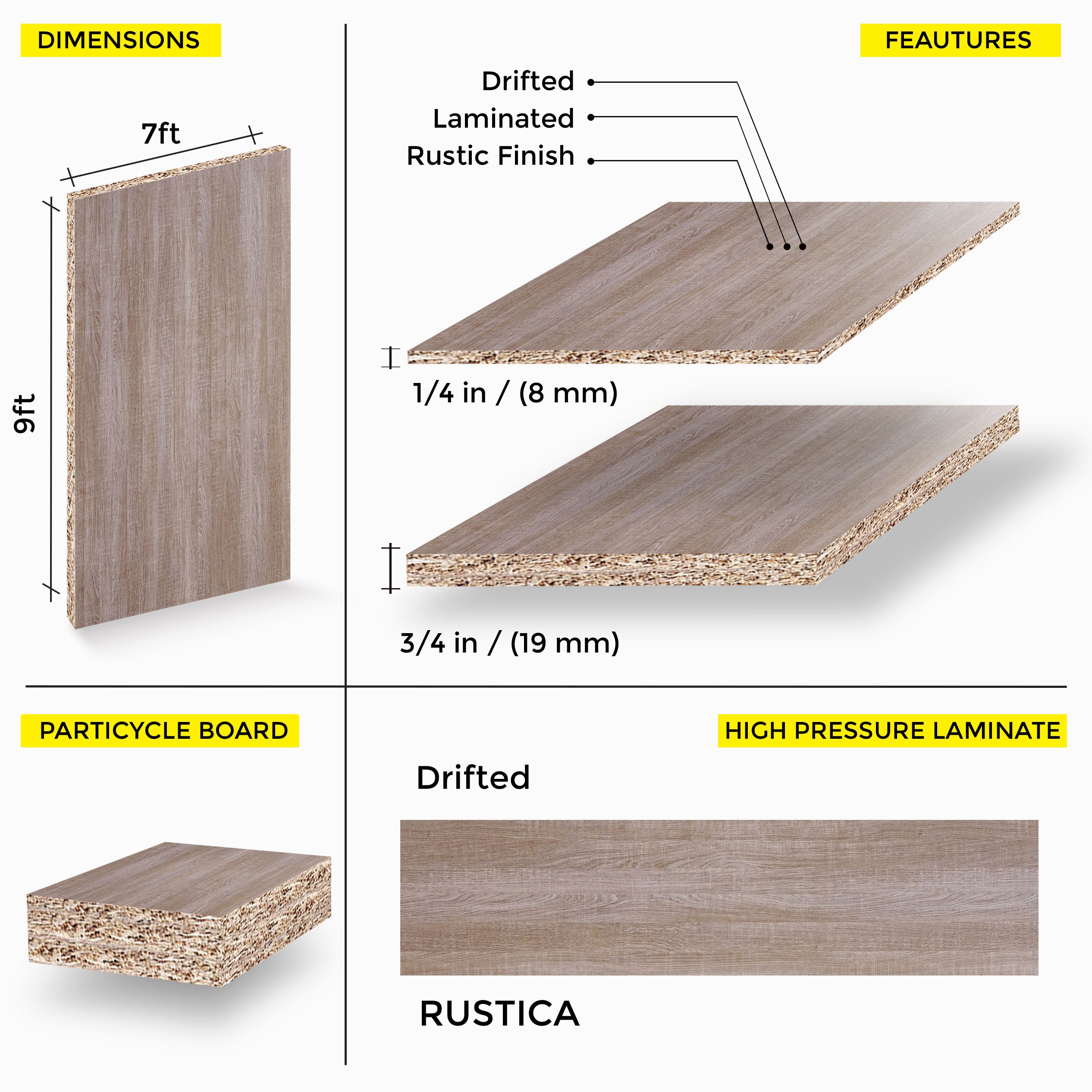 Rustica Melamine 7 Ft X 9 Ft