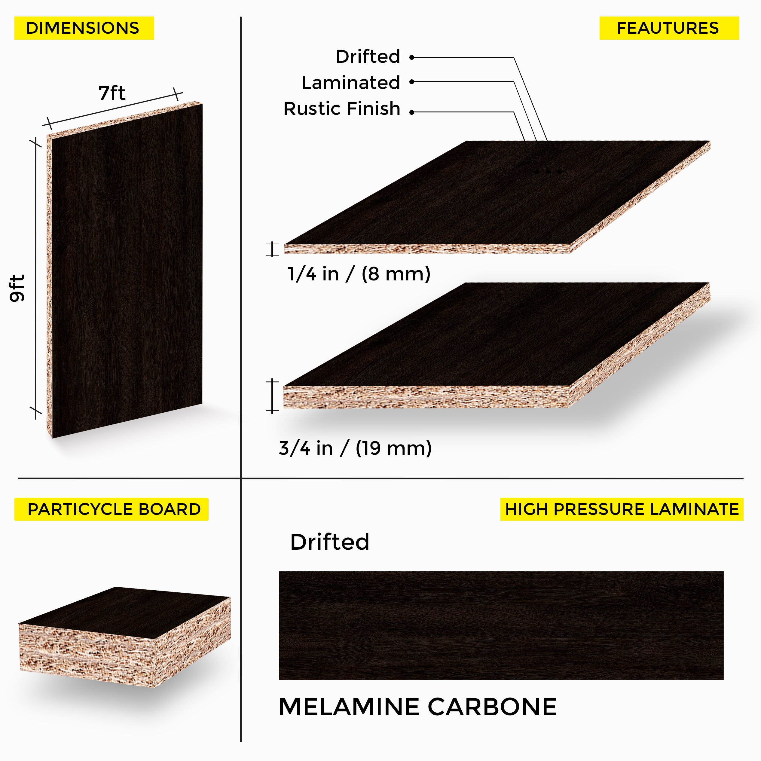 Carbone Melamine 7 Ft X 9 Ft