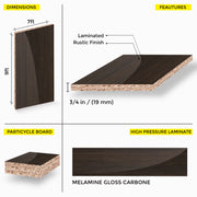 MELAMINE GLOSS CARBONE 19MM