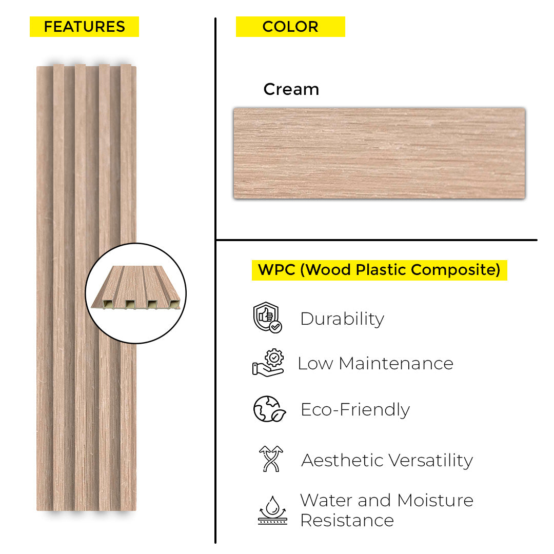 OUTDOOR WPC PANEL CREAM 8.62'' X 114.17''
