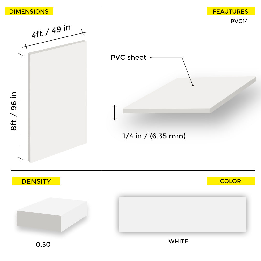 PVC BOARD 1/4" 4X8
