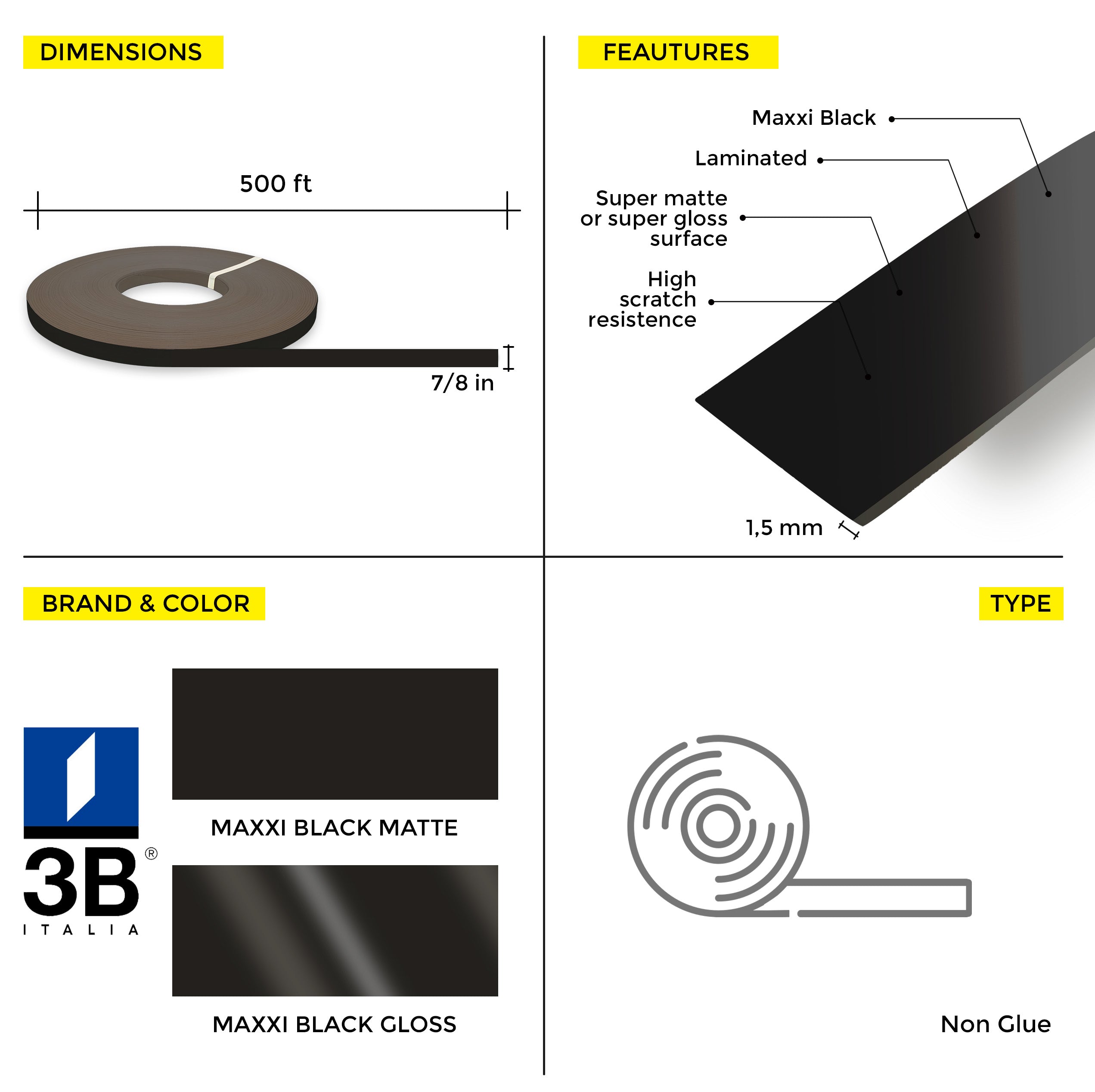 Maxxi® Mocaccino PVC Edge Banding (7/8 in x 500 ft x 1.5 mm)