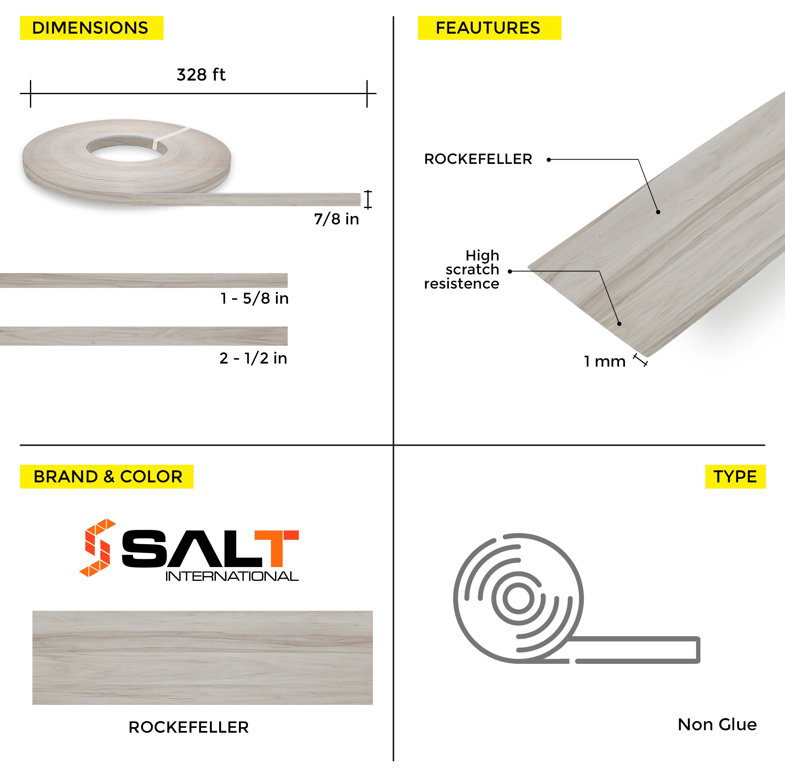Rockefeller PVC Edge Banding (328 ft x 1 mm)