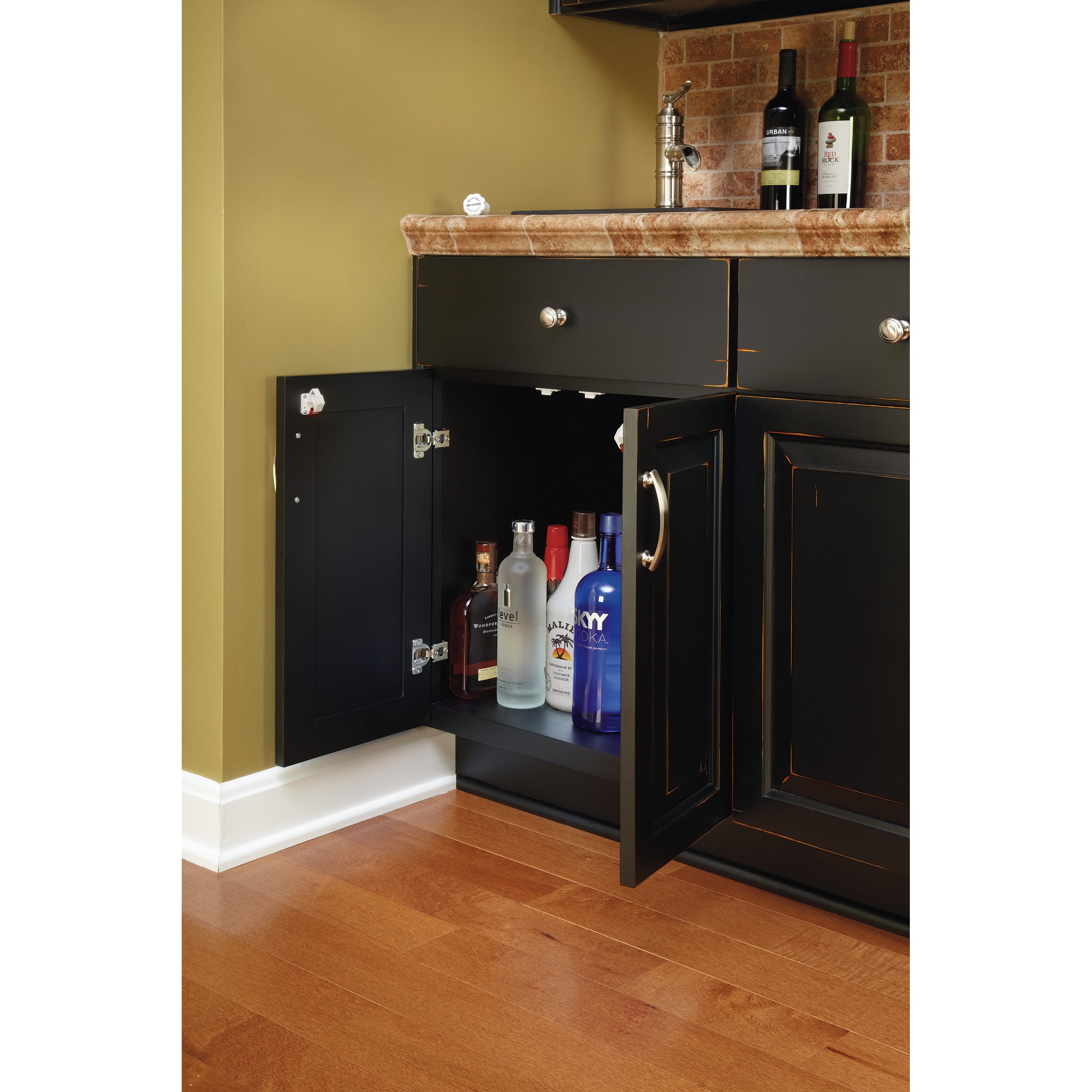 Rev-A-Lock Cabinet Security System Set White  1.38 in (35 mm) W x 2.25 in (57 mm) D x 1.38 in (35 mm) H