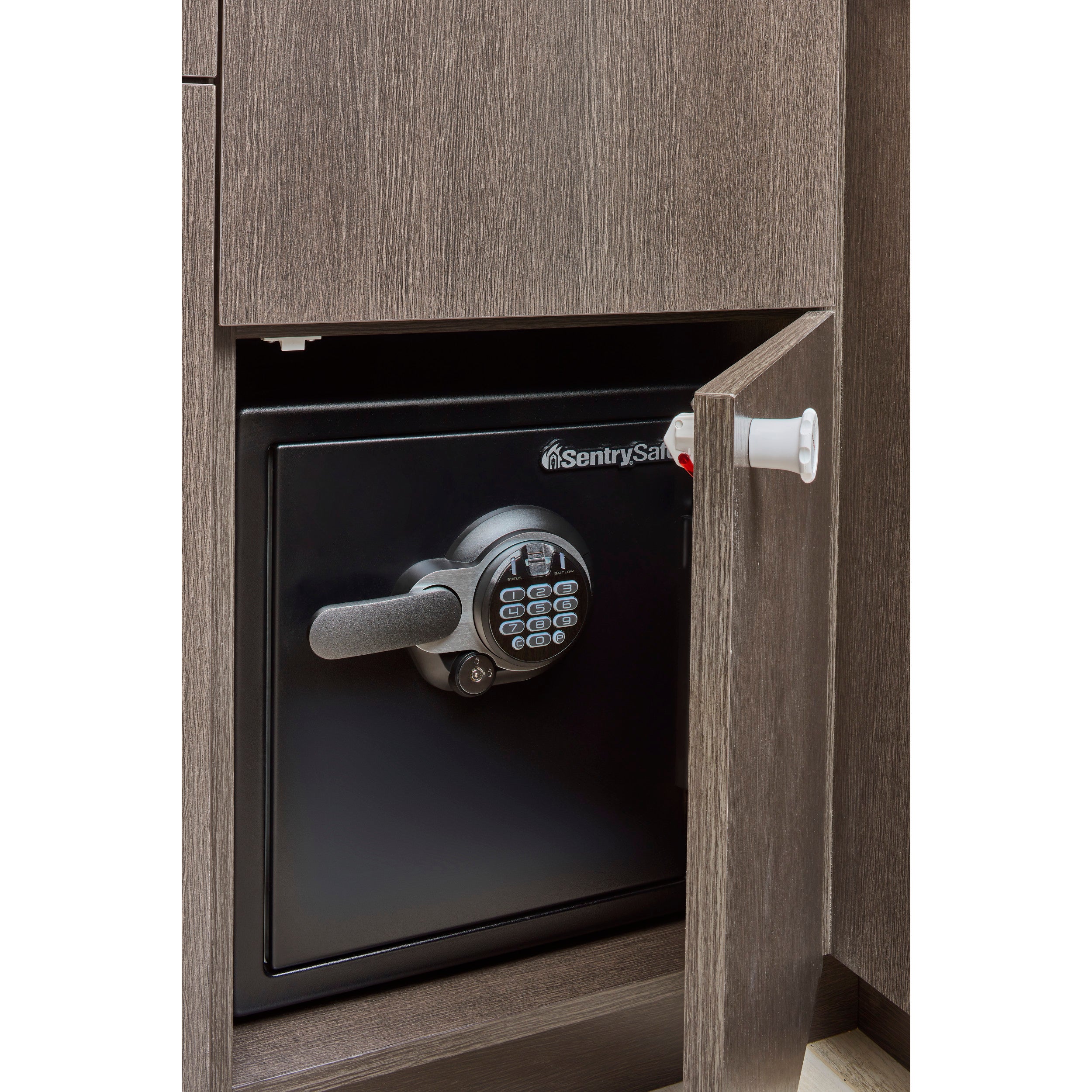 Rev-A-Lock Cabinet Security System Set White  1.38 in (35 mm) W x 2.25 in (57 mm) D x 1.38 in (35 mm) H