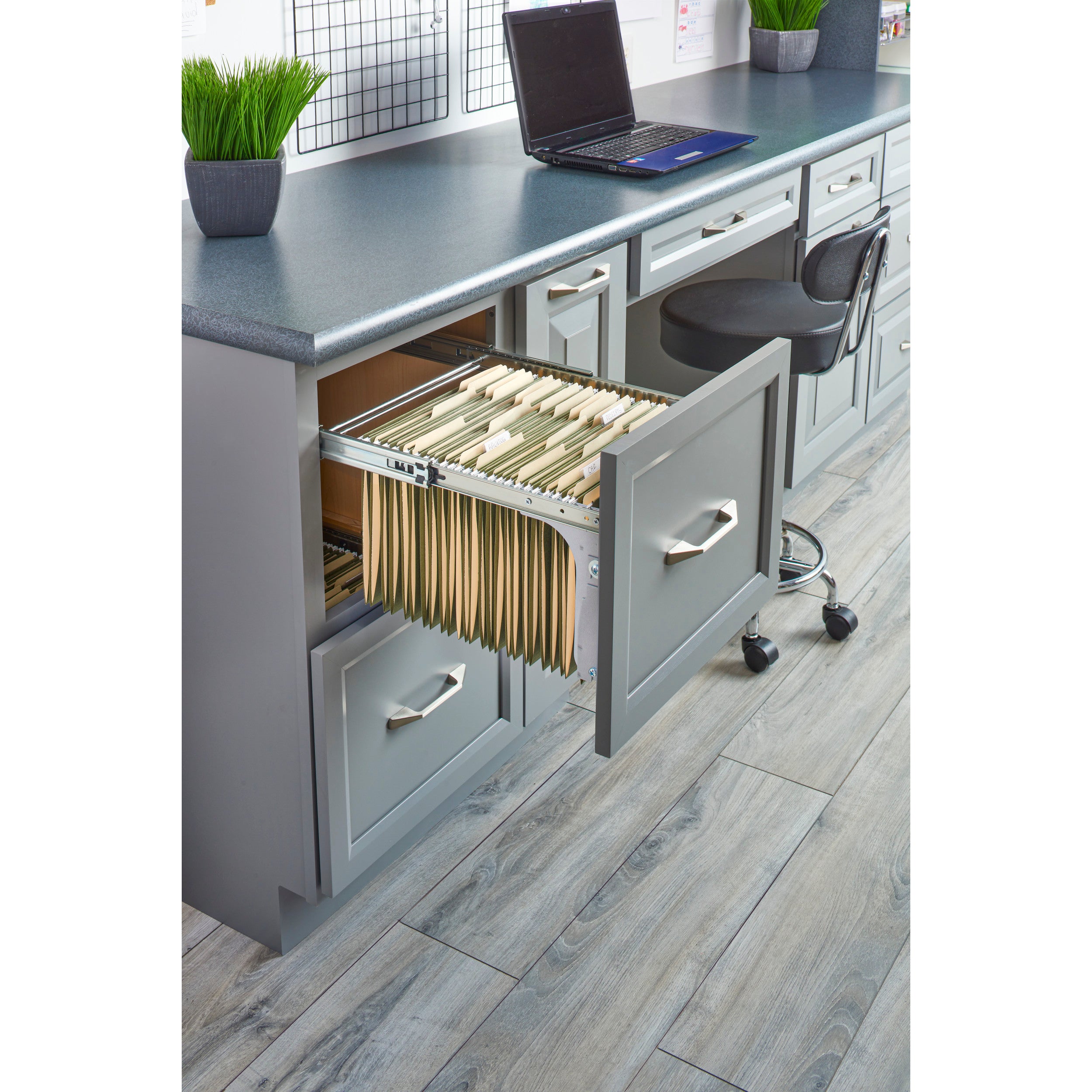 15 in Pullout File Drawer System Black  15 in (381 mm) W x 17.75 in (451 mm) D x 10.5 in (267 mm) H