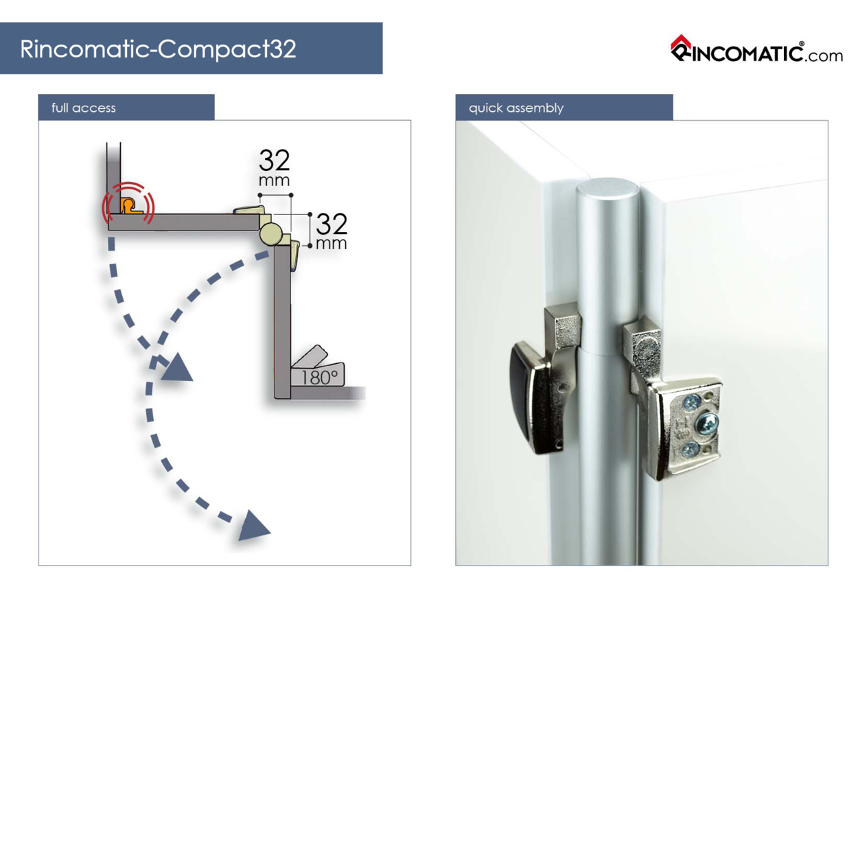 CORNER HINGE COMPACT32 30'' SILVER
