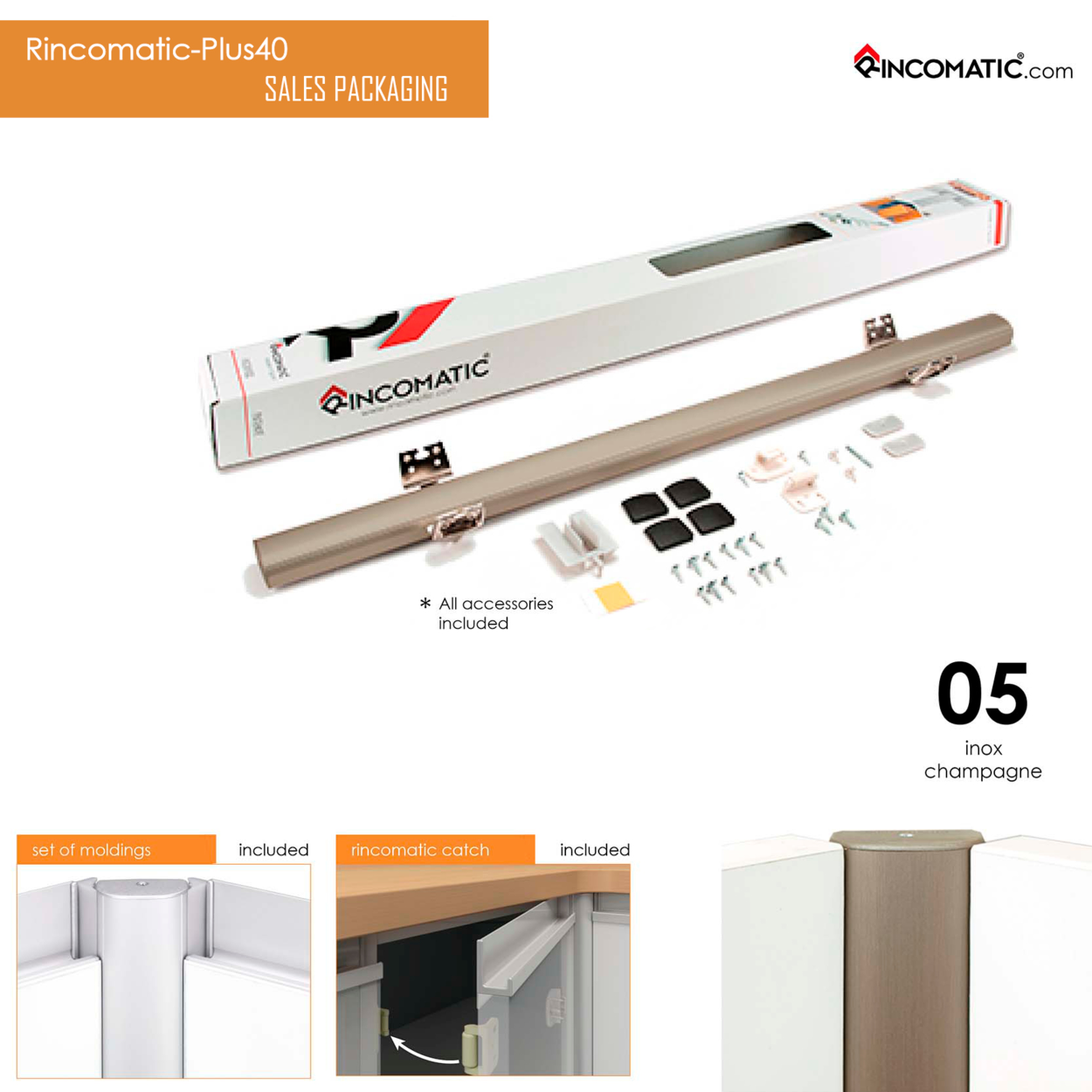 CORNER HINGE RINCOPLUS40  30'' CHAMPA