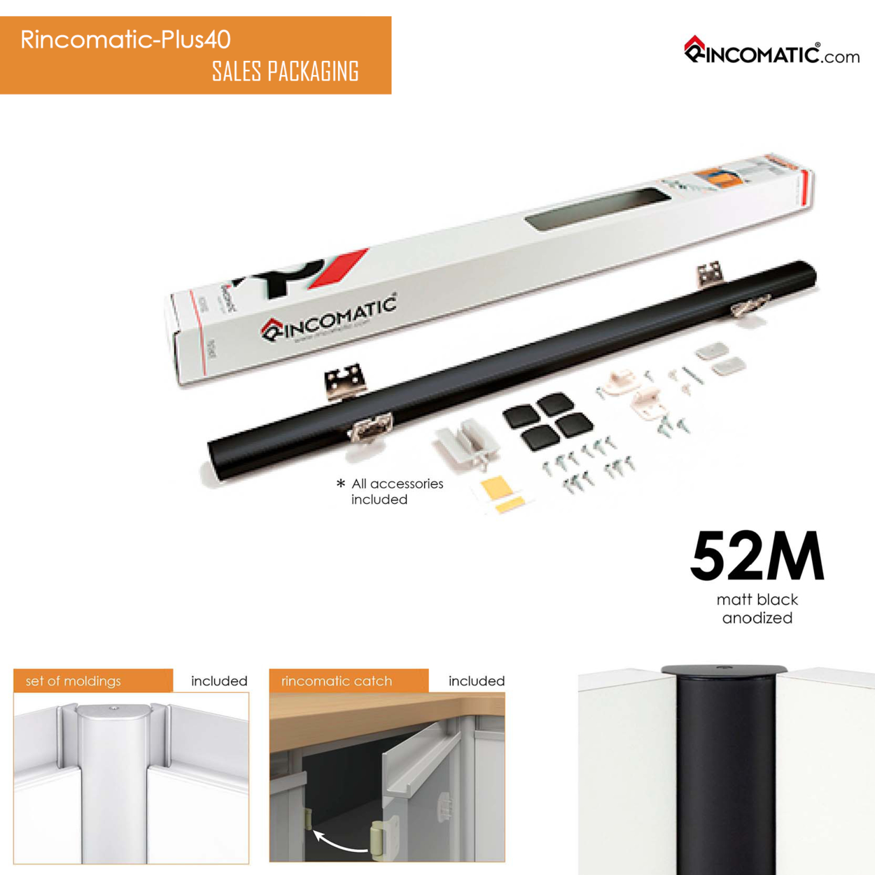 CORNER HINGE RINCOPLUS40  30'' BLACK