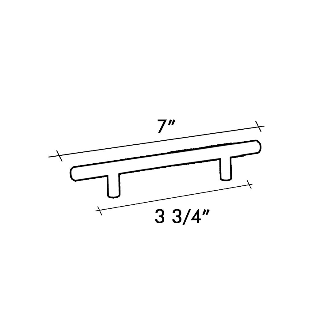 HANDLE BAR 9520 SERIES C/C 3-3/4" O/A 7" SATIN BRASS