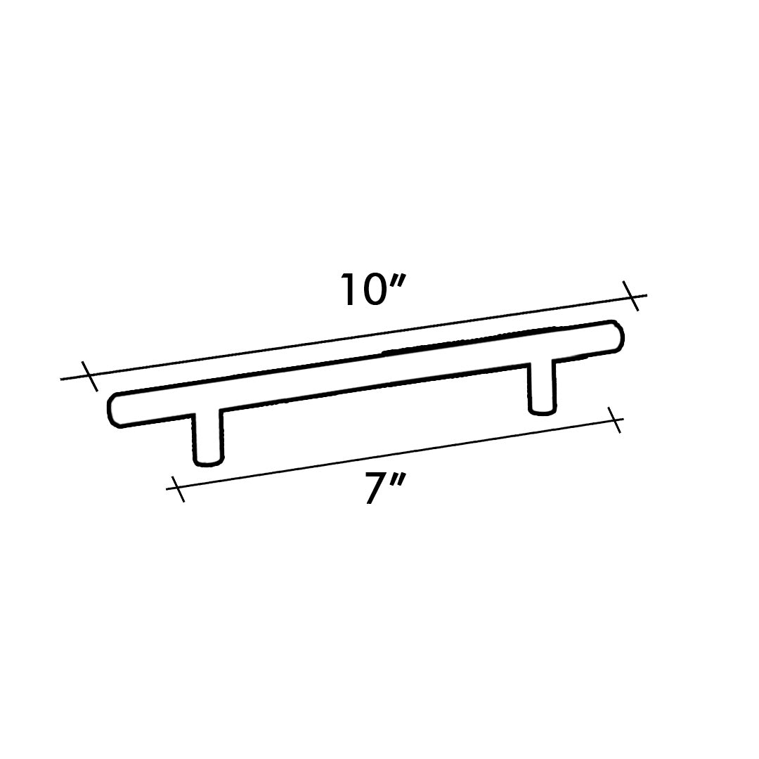 HANDLE BAR 9520 SERIES C/C 7" O/A 10" SATIN BRASS