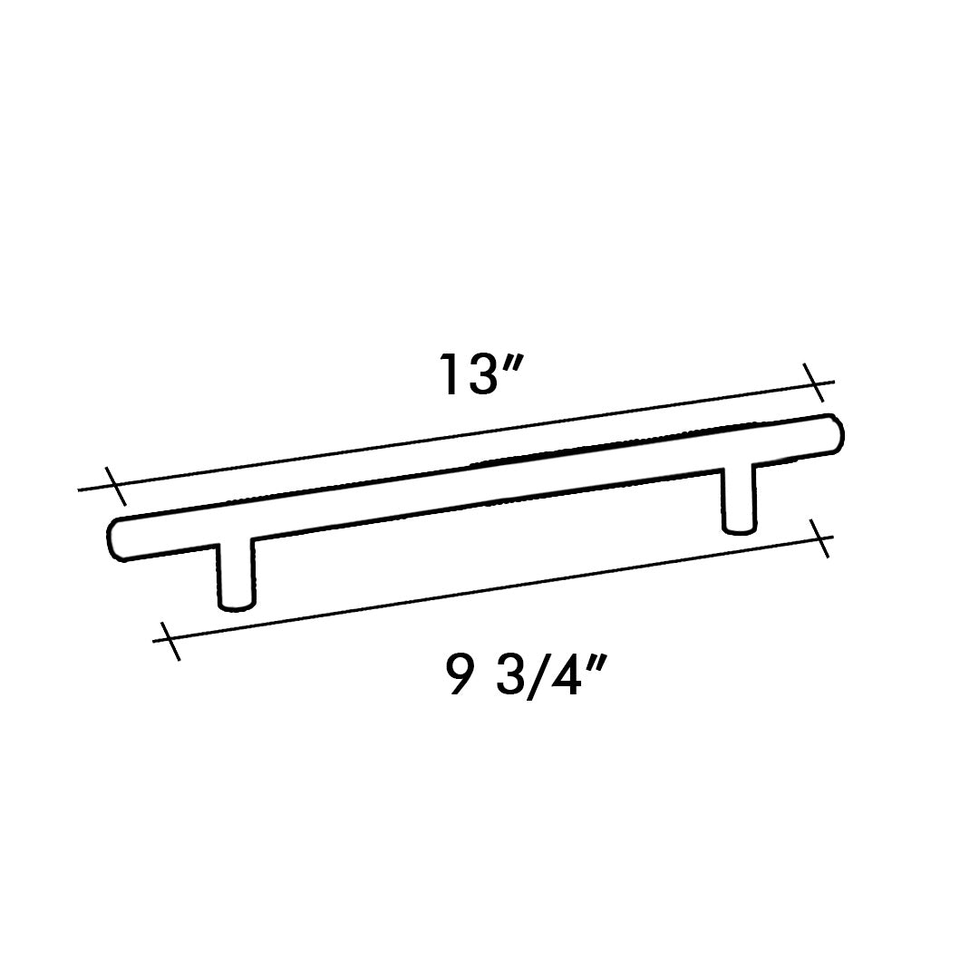 HANDLE BAR 9520 SERIES C/C 9-3/4" O/A 13" SATIN BRASS