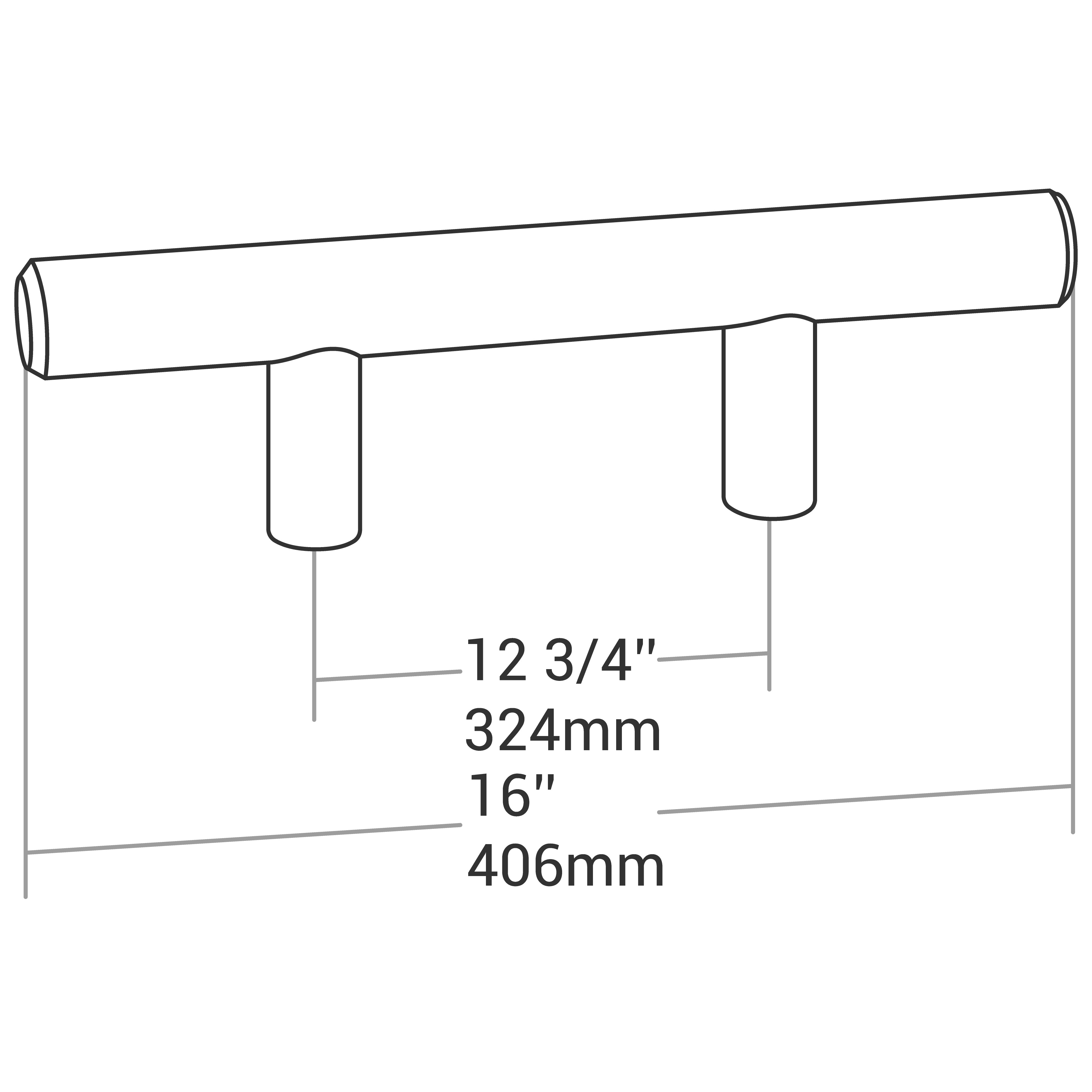 HANDLE 9520C/C12 3/4" O/A16" MATTE BLACK