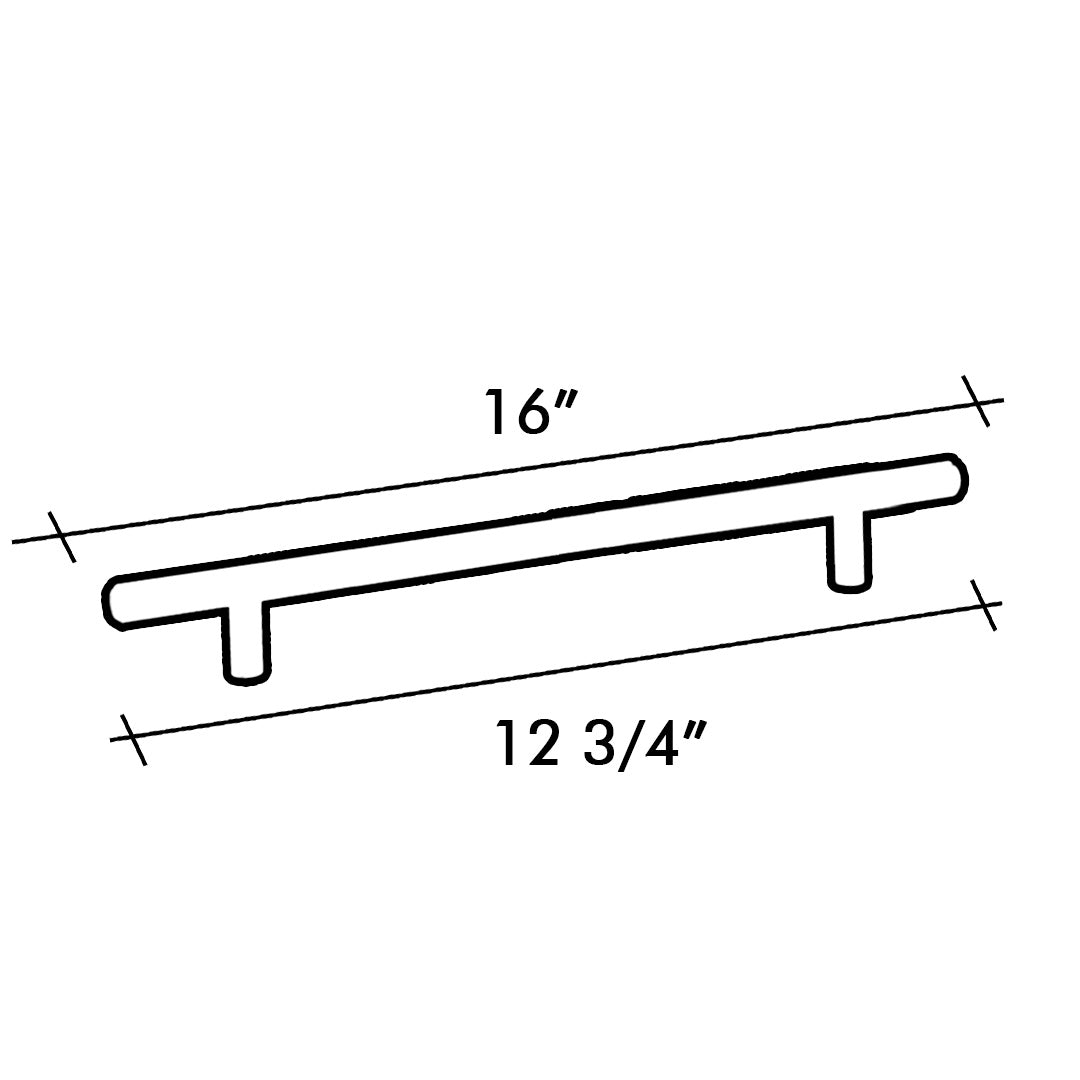 HANDLE BAR 9520 SERIES C/C 12-3/4" O/A 16" SATIN BRASS