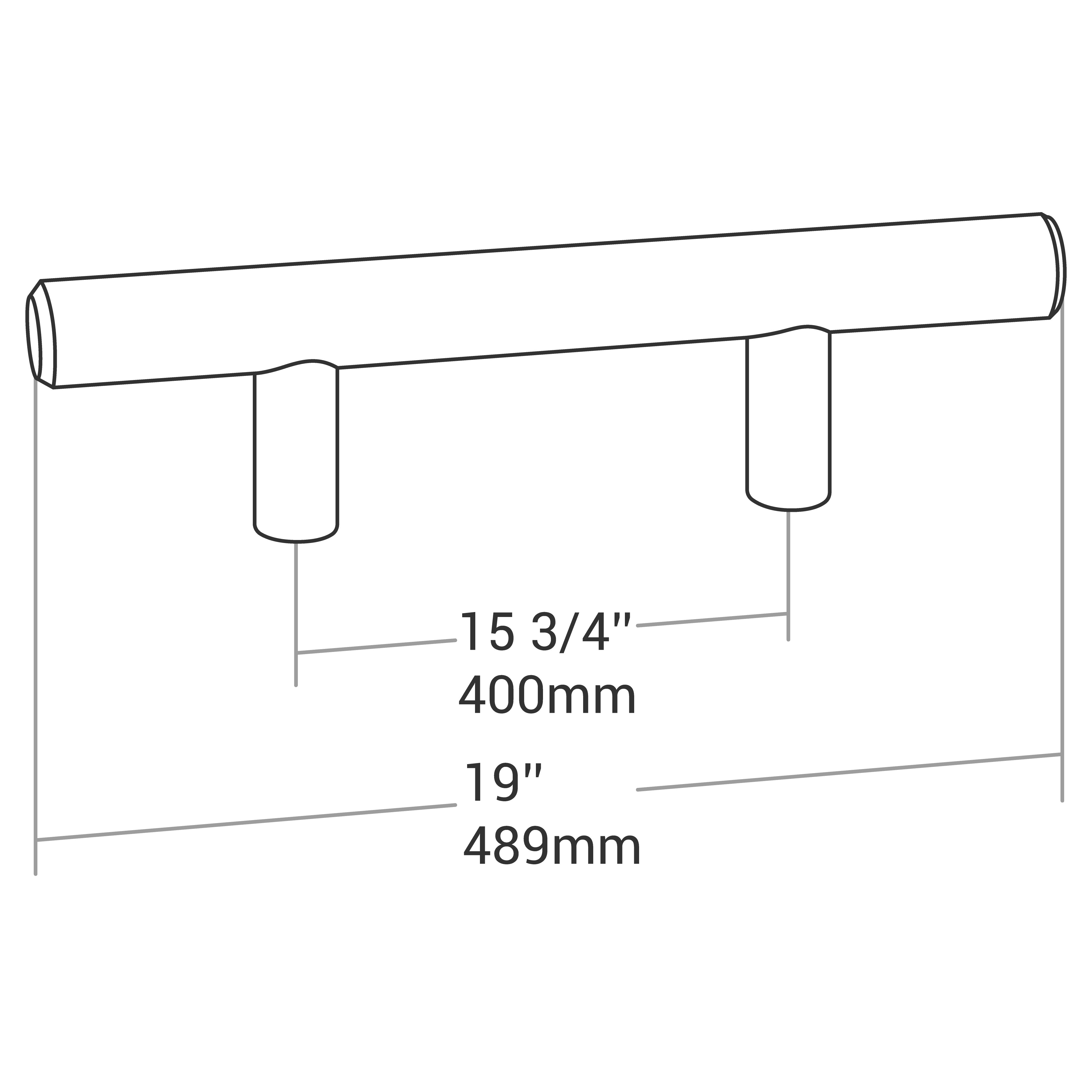 HANDLE 9520C/C15 3/4" O/A19" MATTE BLACK
