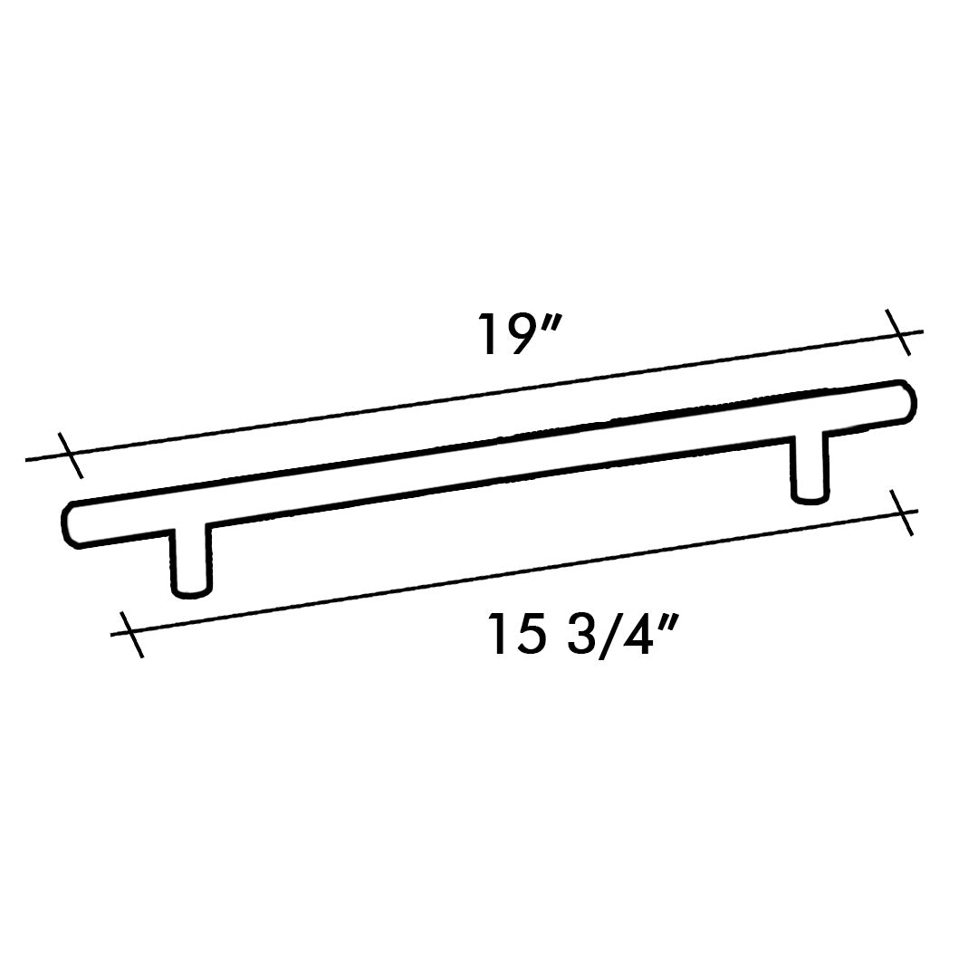HANDLE BAR 9520 SERIES C/C 15-3/4" O/A 19" SATIN BRASS