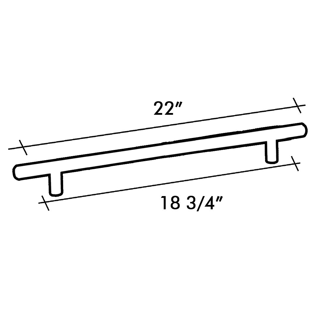 HANDLE BAR 9520 SERIES C/C 18-3/4" O/A 22" SATIN BRASS