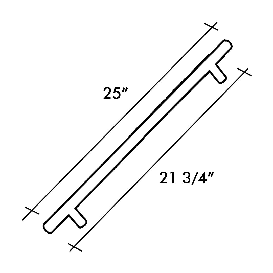 HANDLE BAR 9520 SERIES C/C 21-3/4" O/A 25" SATIN BRASS