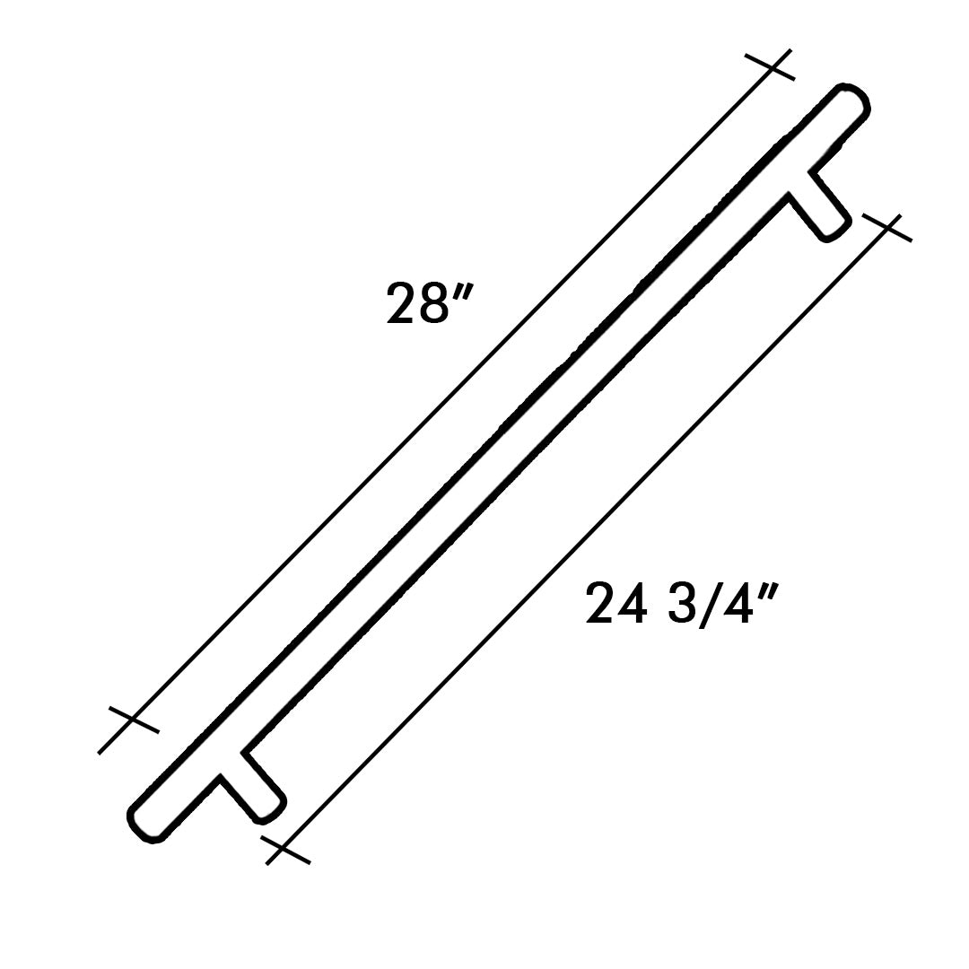 HANDLE BAR 9520 SERIES C/C 24-3/4" O/A 28" SATIN BRASS