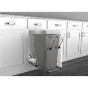35 Qrt Pull-Out Waste Container Metallic Silver  10.63 in (270 mm) W x 22 in (559 mm) D x 19.25 in (489 mm) H