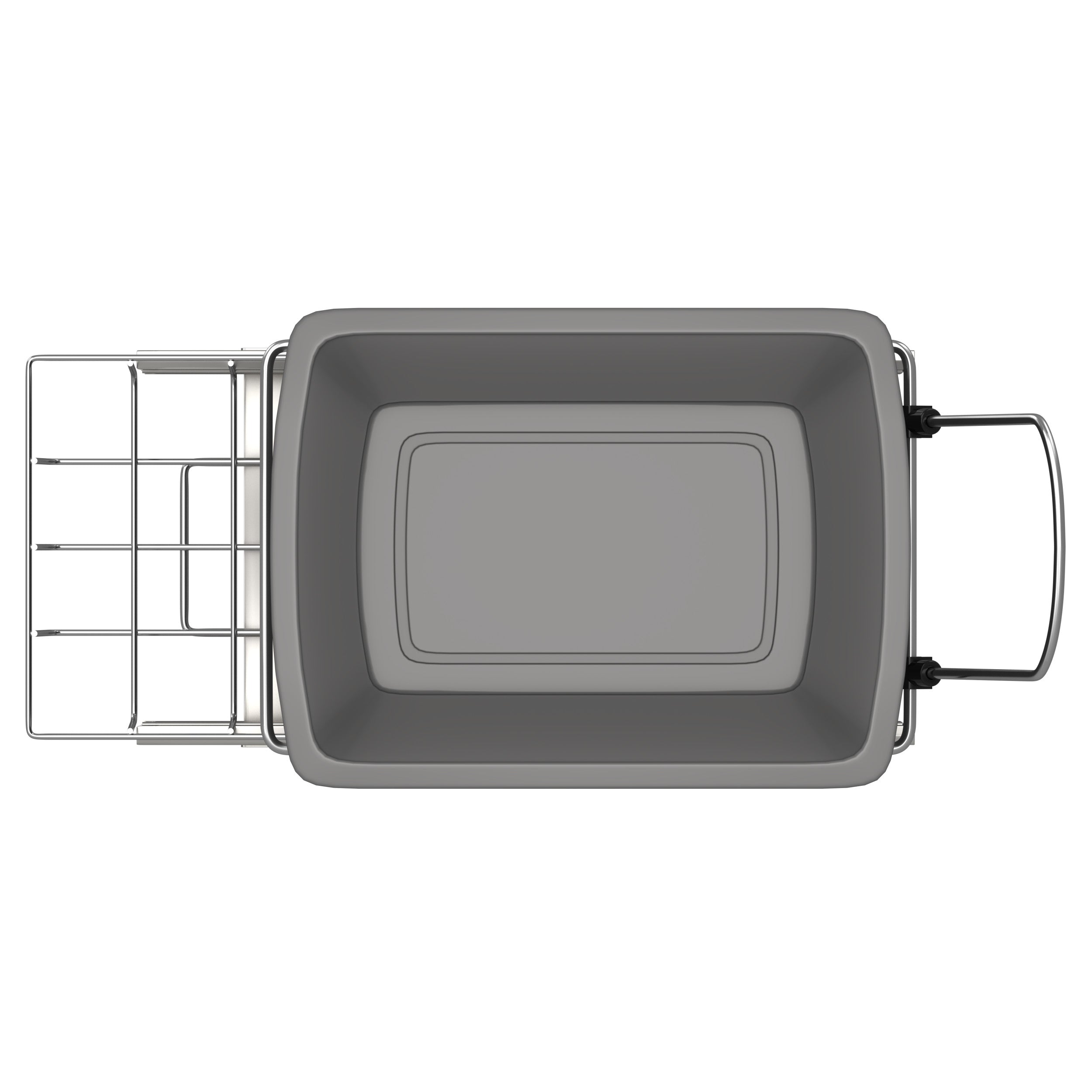 35 Qrt Pull-Out Waste Container Metallic Silver  10.63 in (270 mm) W x 22 in (559 mm) D x 19.25 in (489 mm) H