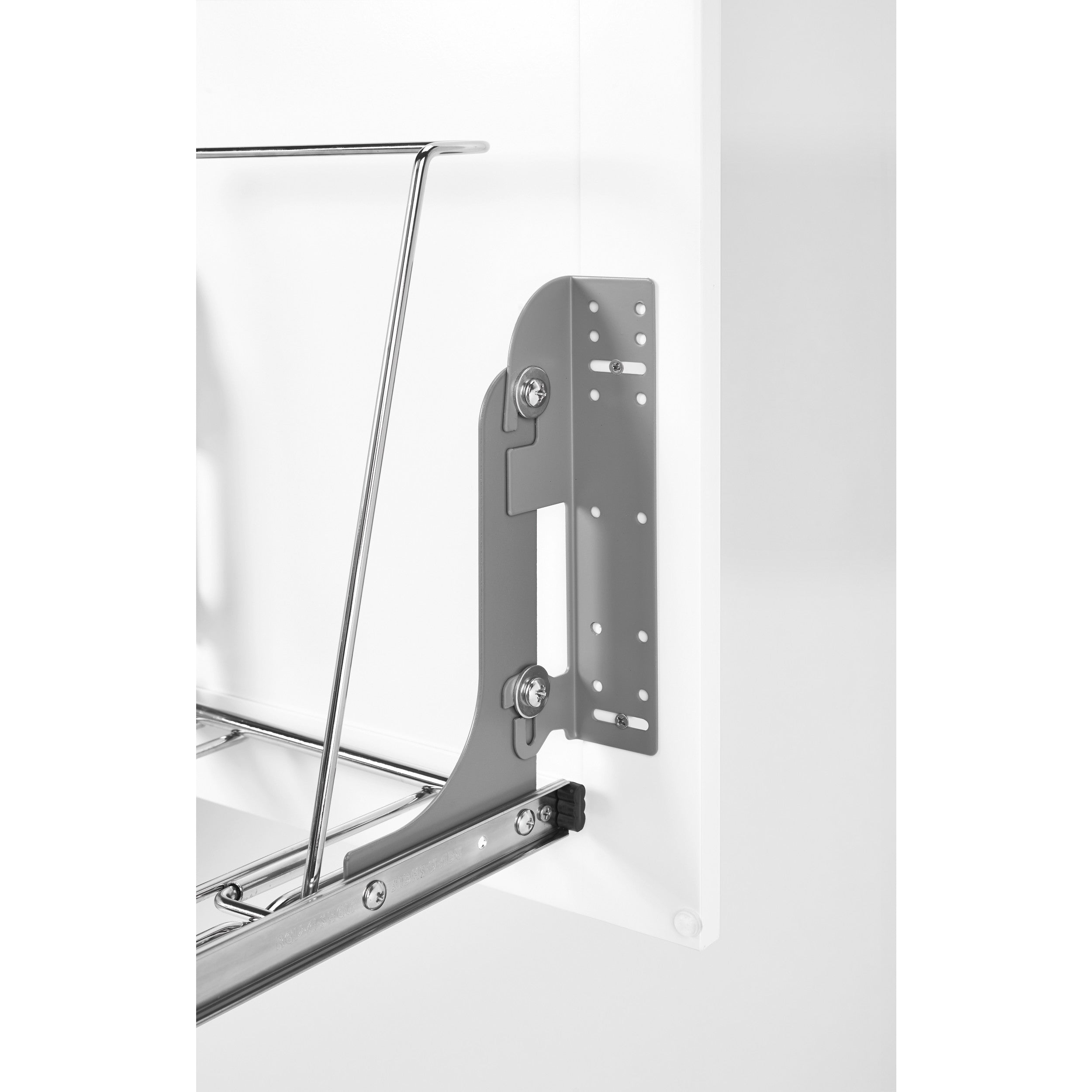 35 Qrt Pull-Out Waste Container Metallic Silver  10.63 in (270 mm) W x 22 in (559 mm) D x 19.25 in (489 mm) H