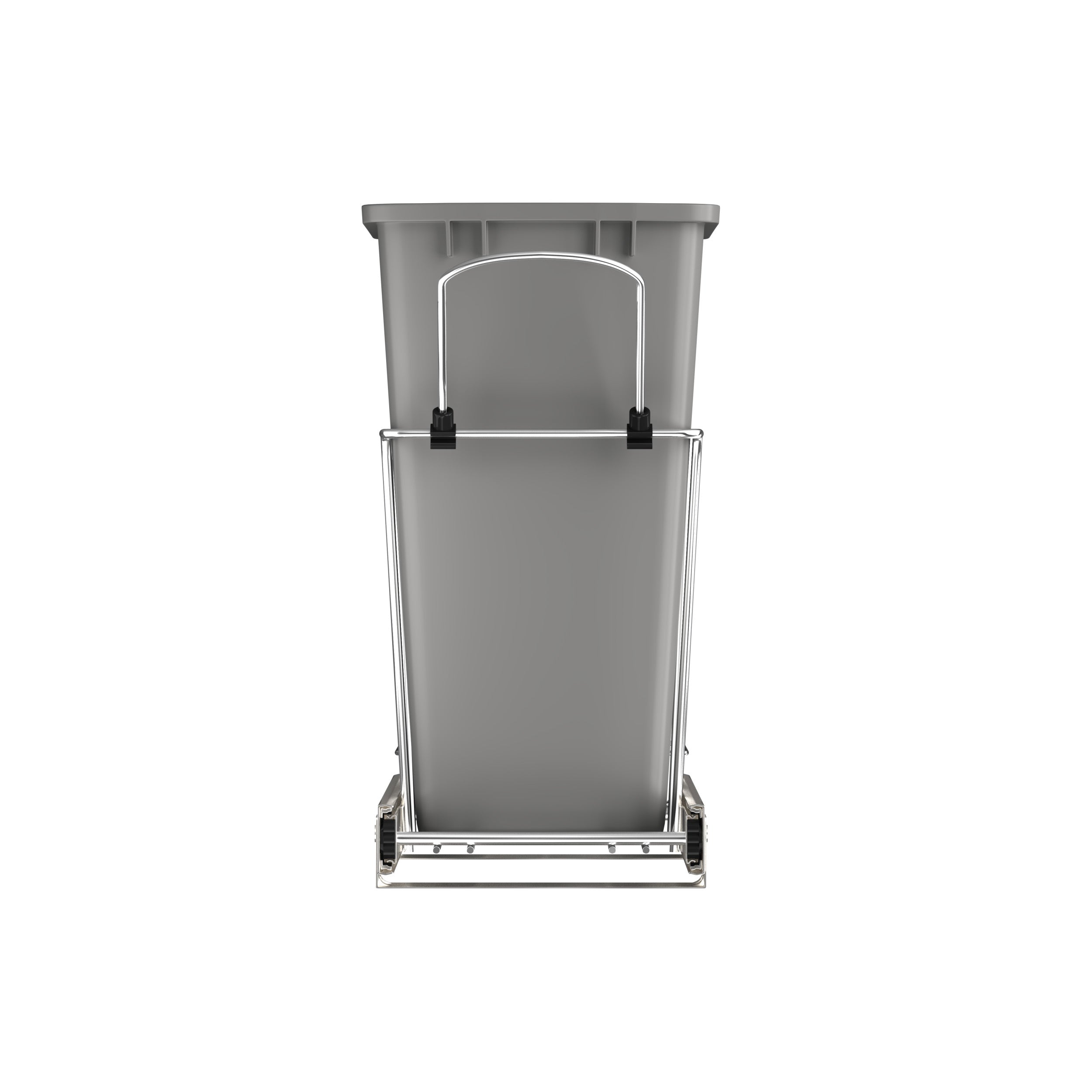 35 Qrt Pull-Out Waste Container Metallic Silver  10.63 in (270 mm) W x 22 in (559 mm) D x 19.25 in (489 mm) H